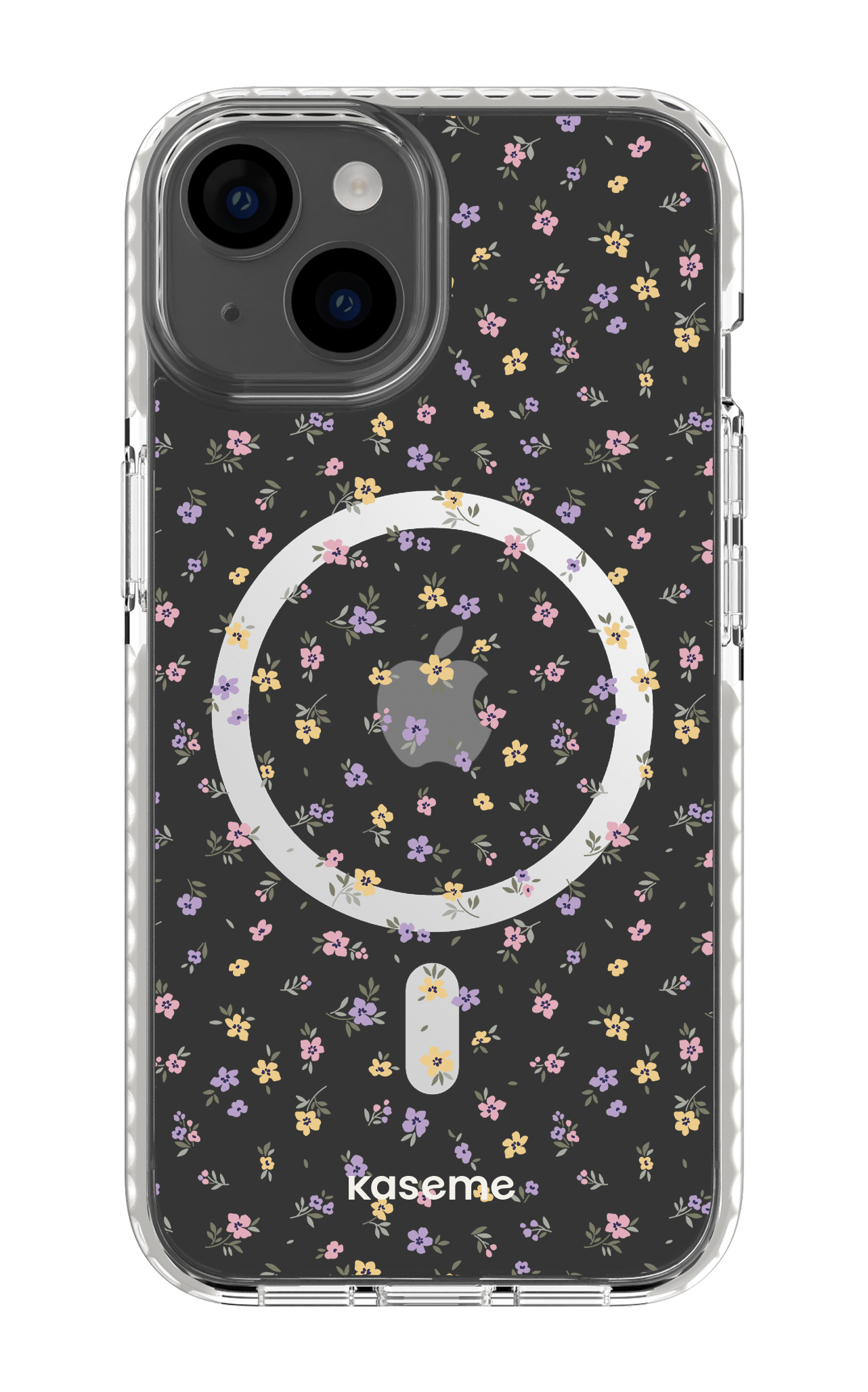 iPhone 14 Clear Case Magsafe - White Porcelain Blossom Clear Case -