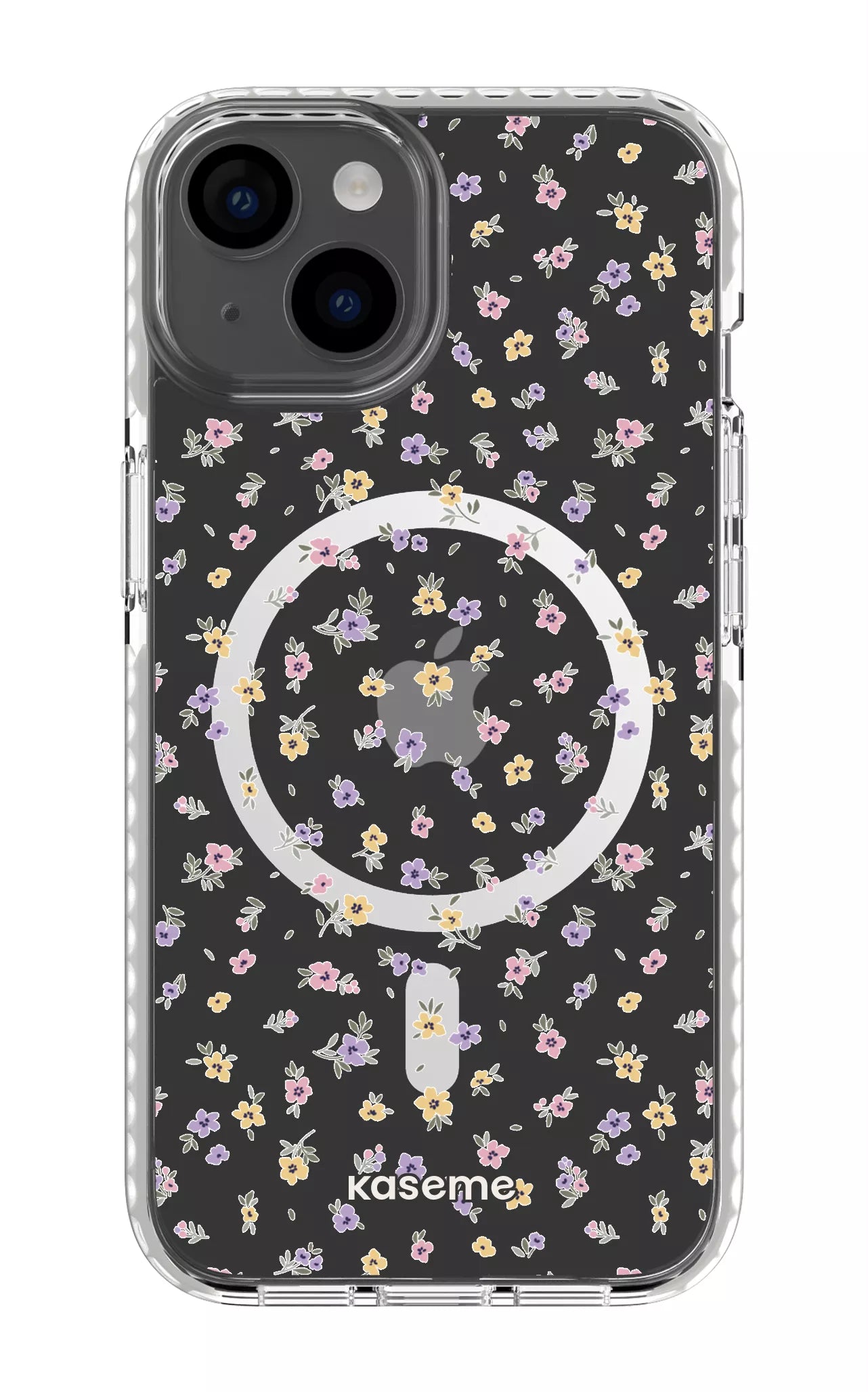 iPhone 14 Clear Case Magsafe - White Porcelain Blossom Clear Case -