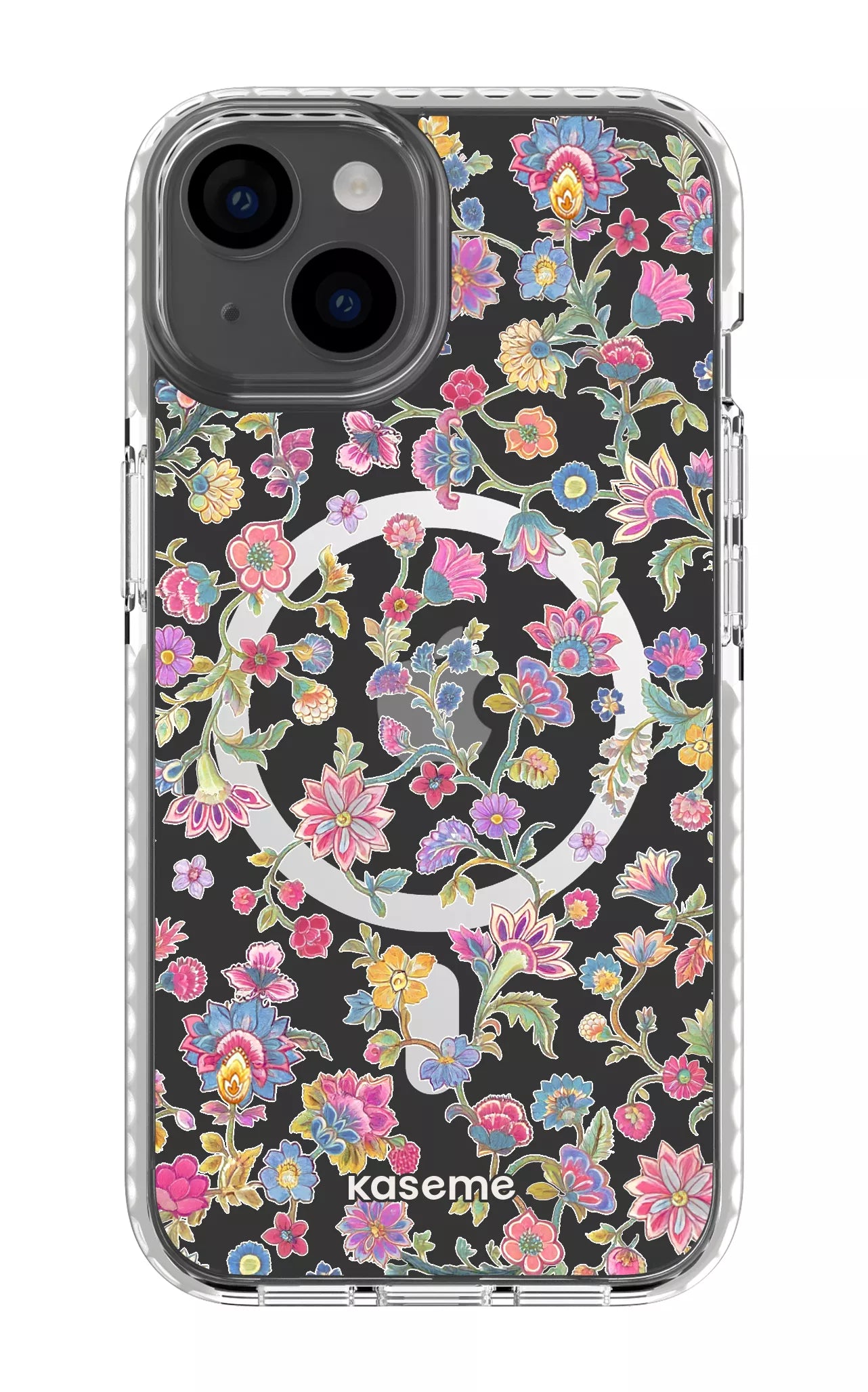 iPhone 14 Clear Case Magsafe - White Secret Garden Clear Case -