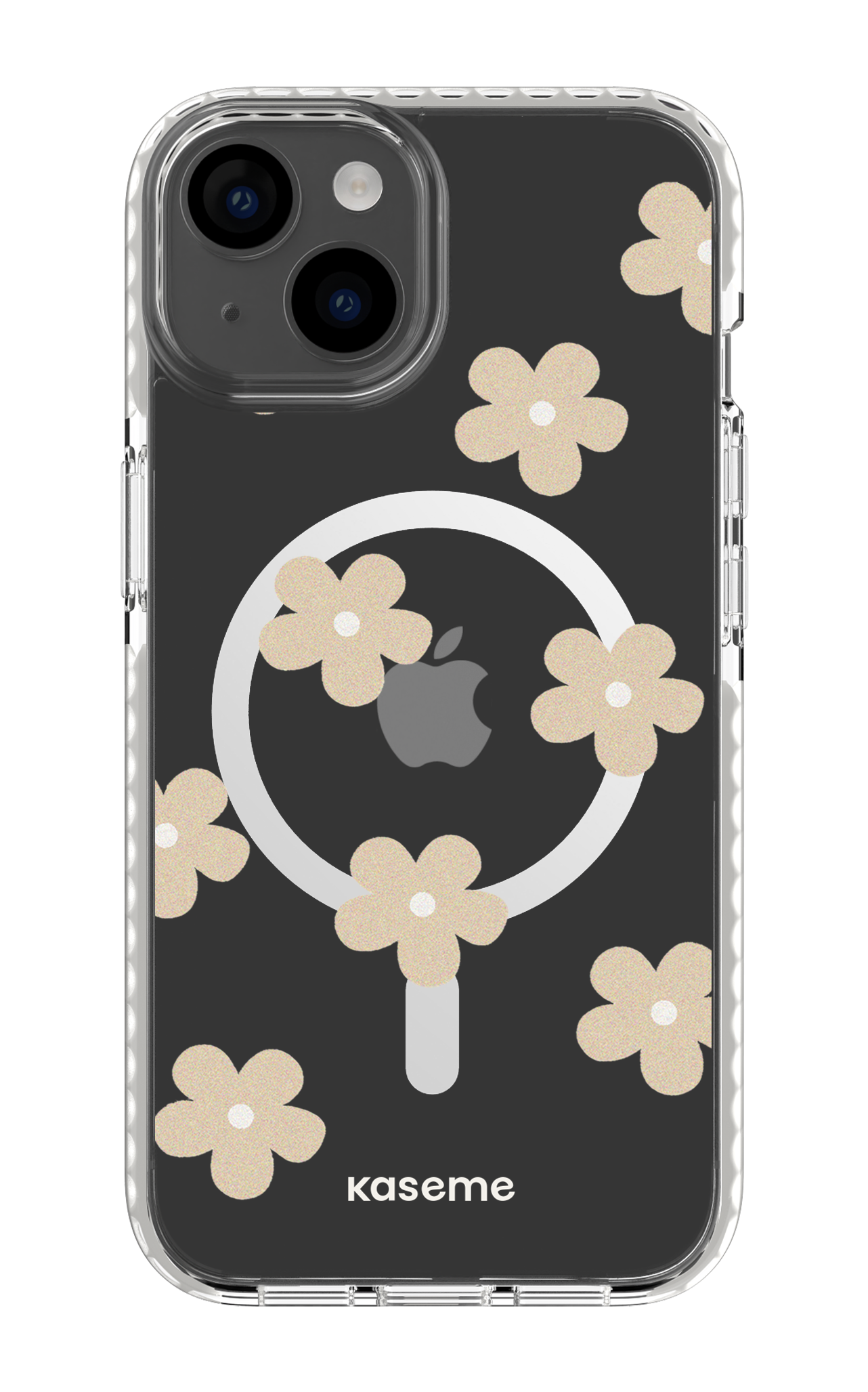 iPhone 14 Clear Case Magsafe - White Woodstock Beige Clear Case -