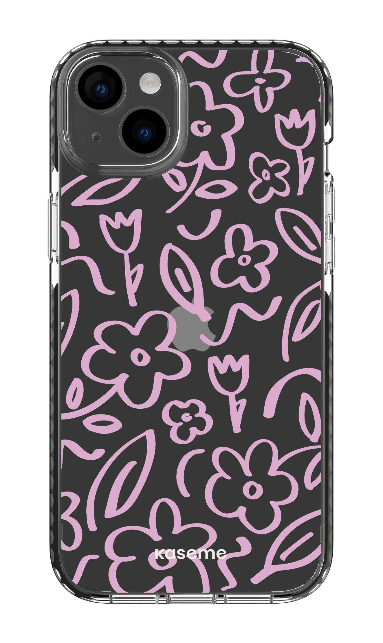 iPhone 14 Plus Clear Case Black Brooklyn pink clear case -