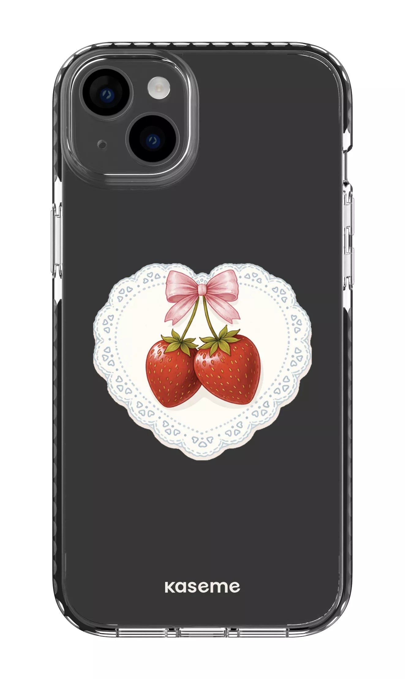 iPhone 14 Plus Clear Case Black Fresa Lace Clear Case -