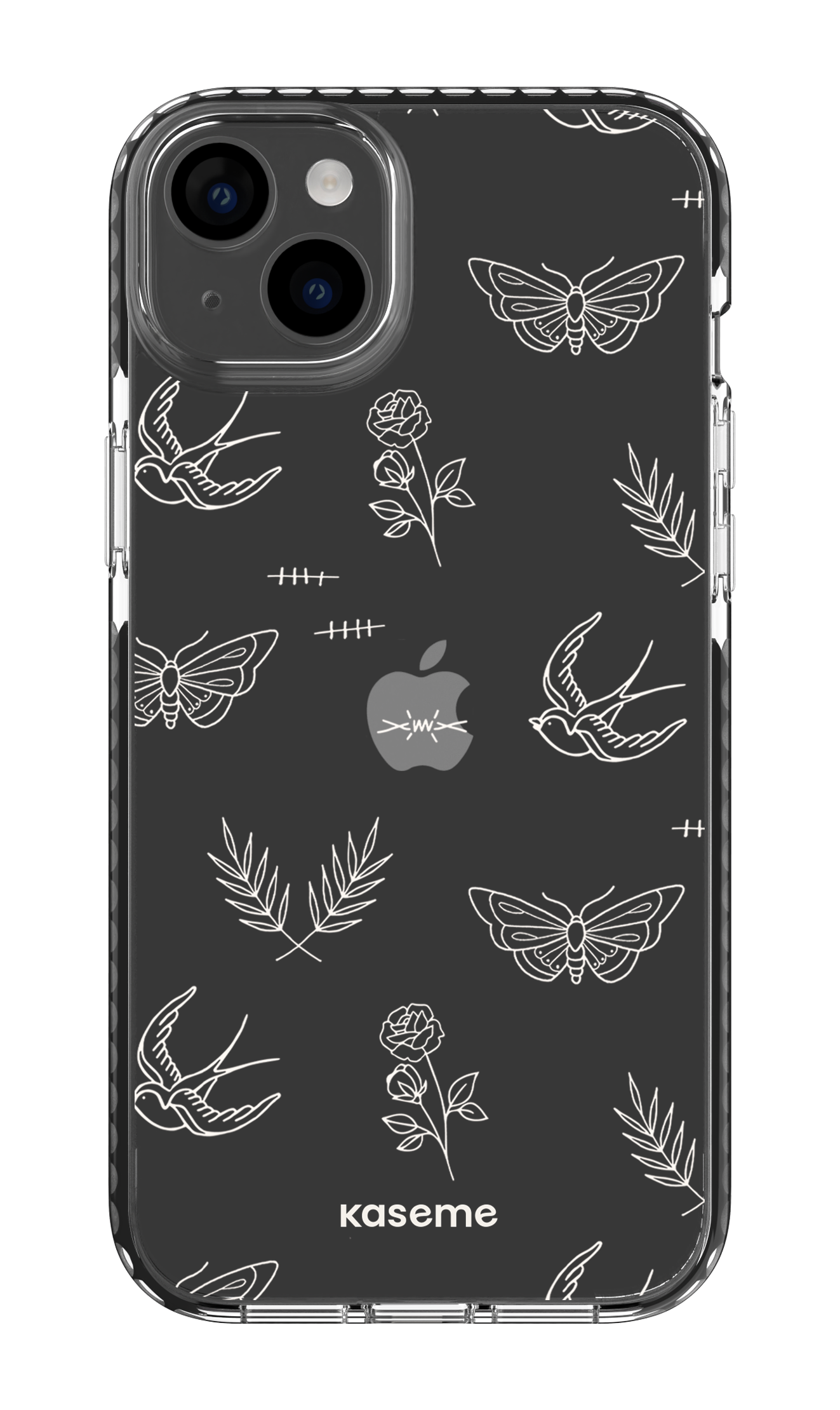 iPhone 14 Plus Clear Case Black Ink white clear case -