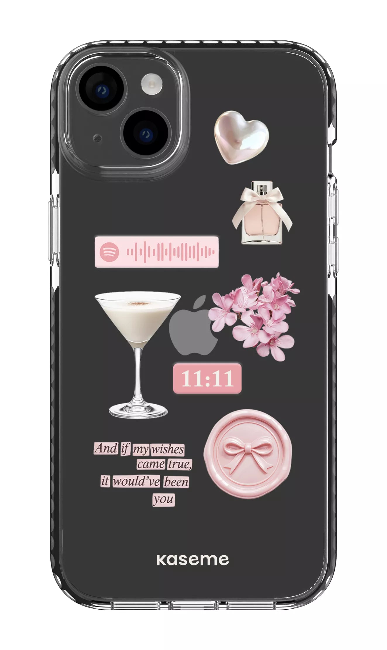 iPhone 14 Plus Clear Case Black Love Letters Clear Case -