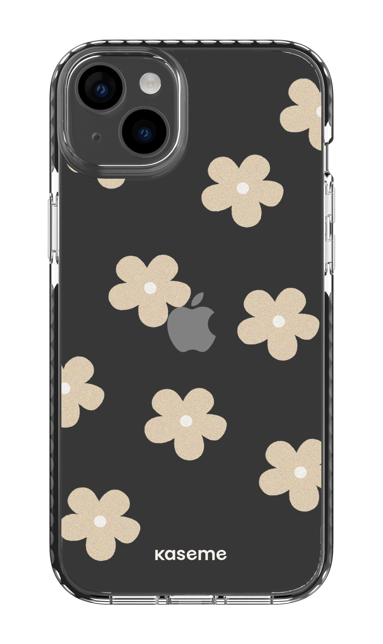 iPhone 14 Plus Clear Case Black Woodstock Beige Clear Case -