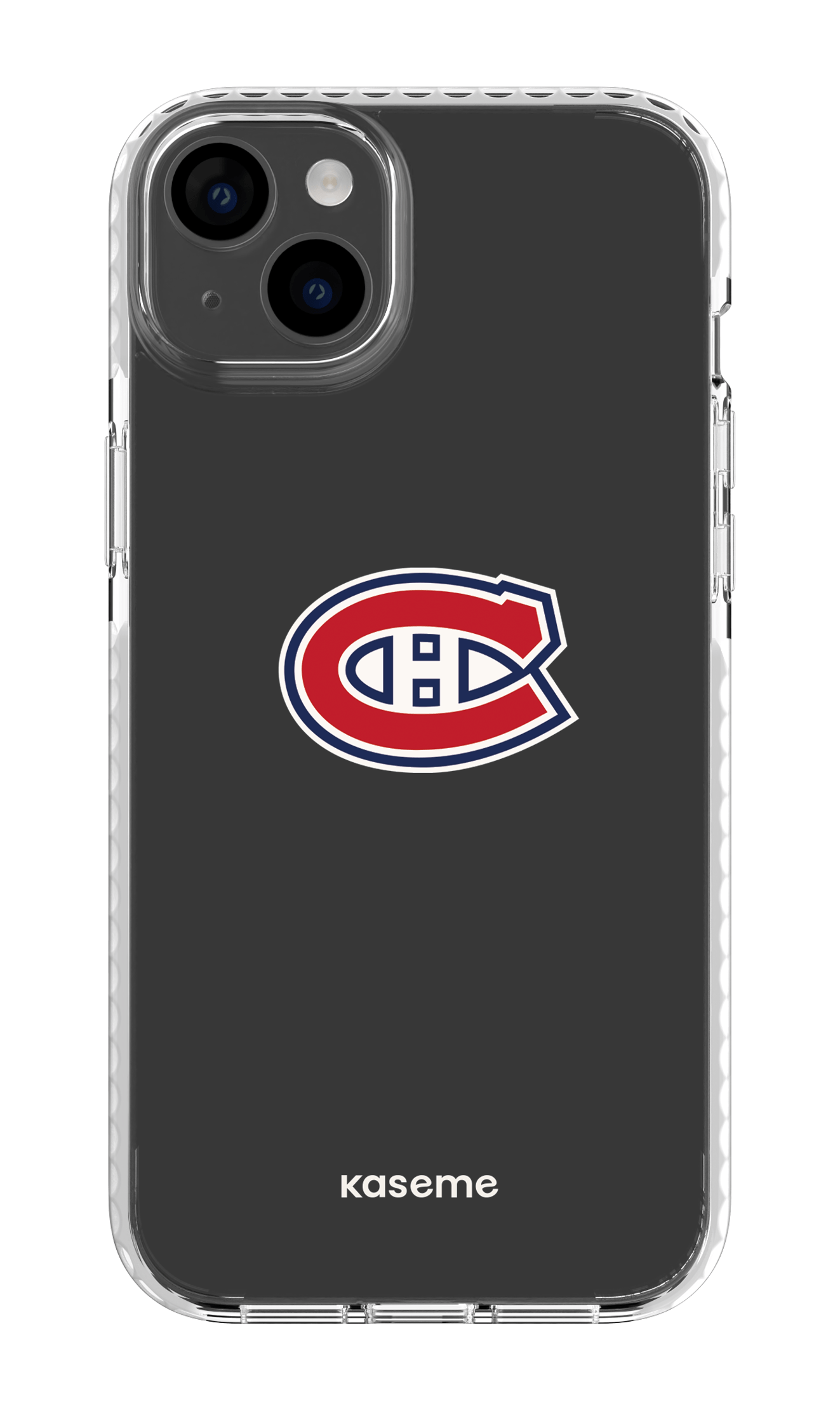 iPhone 14 Plus Clear Case White Canadiens Logo Clear -