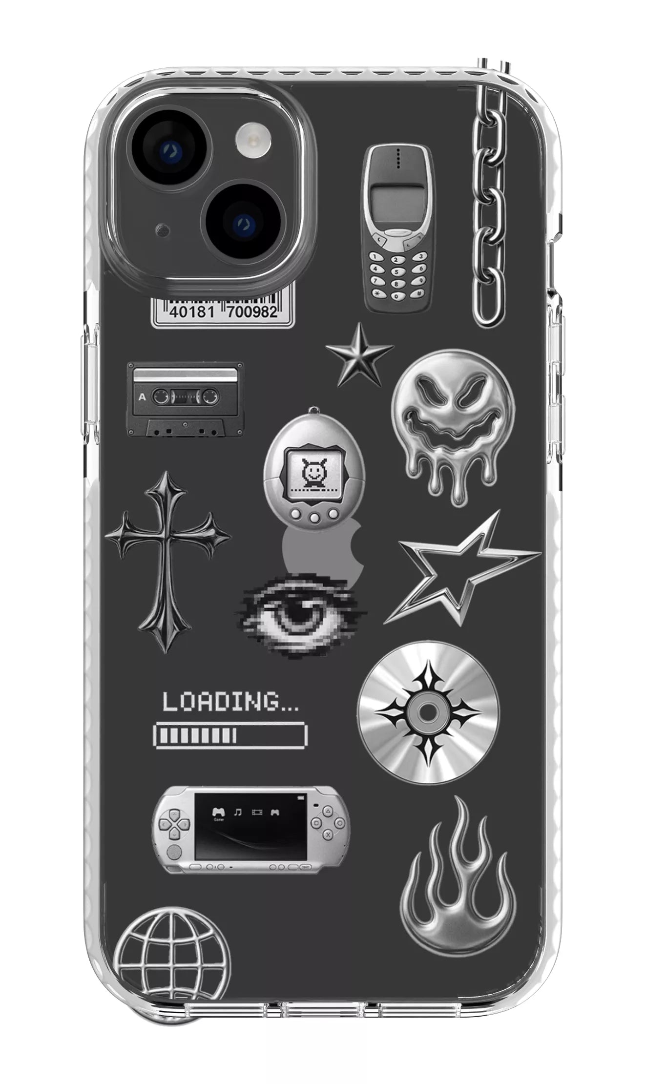 iPhone 14 Plus Clear Case White Chrome Clear Case -