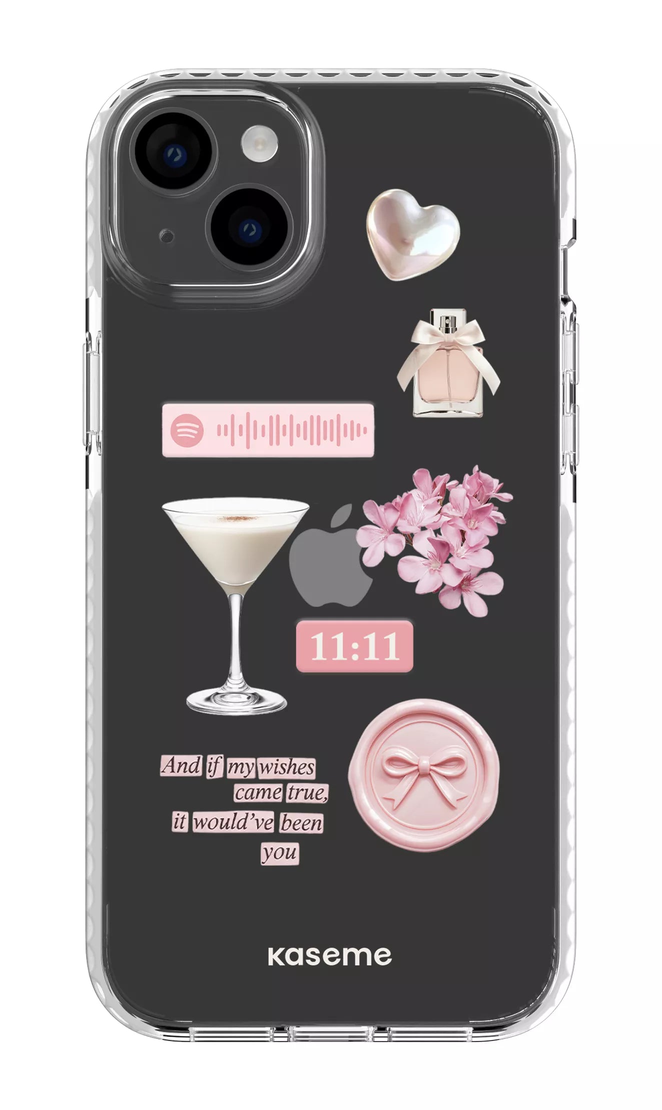 iPhone 14 Plus Clear Case White Love Letters Clear Case -