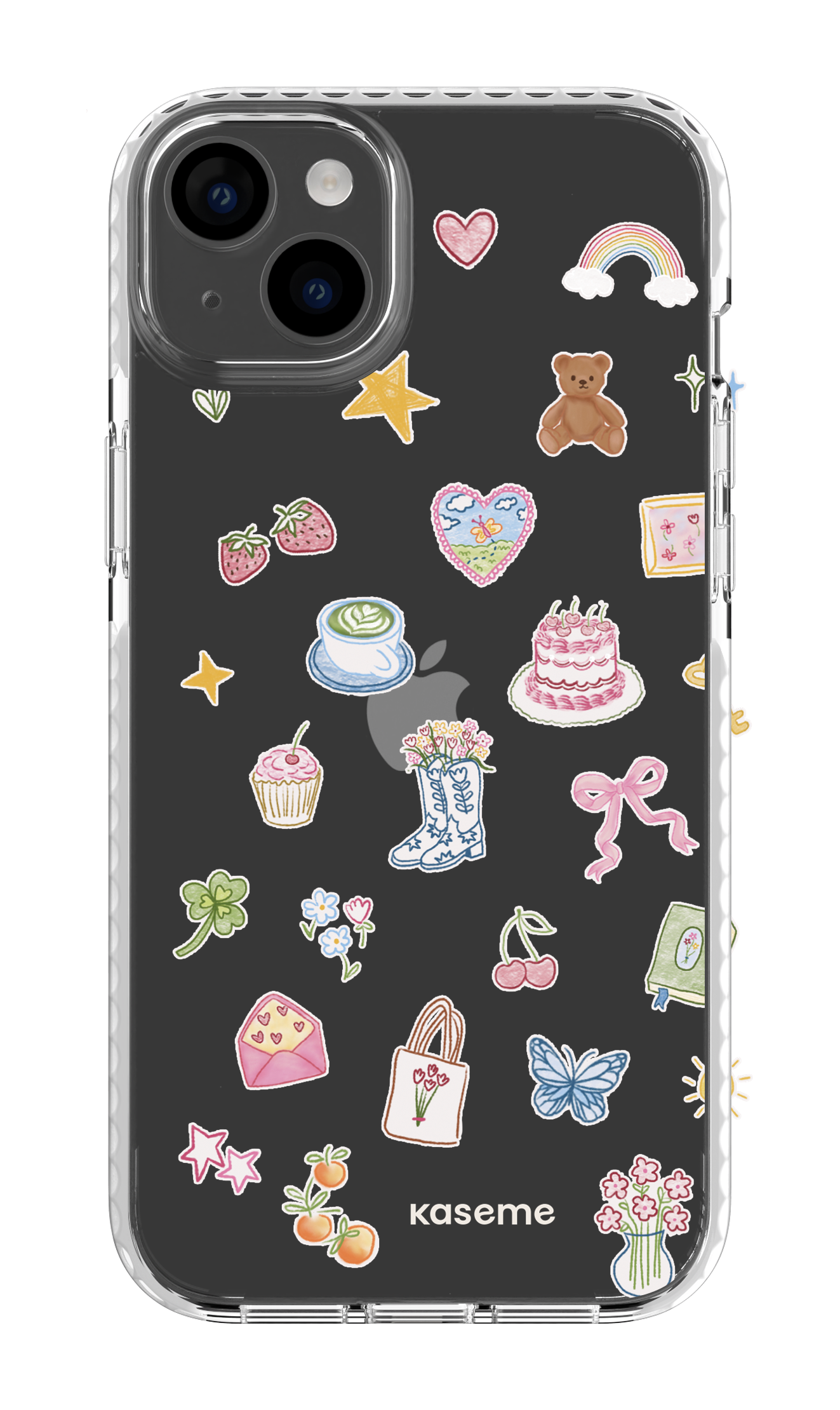iPhone 14 Plus Clear Case White Poetry Clear Case -