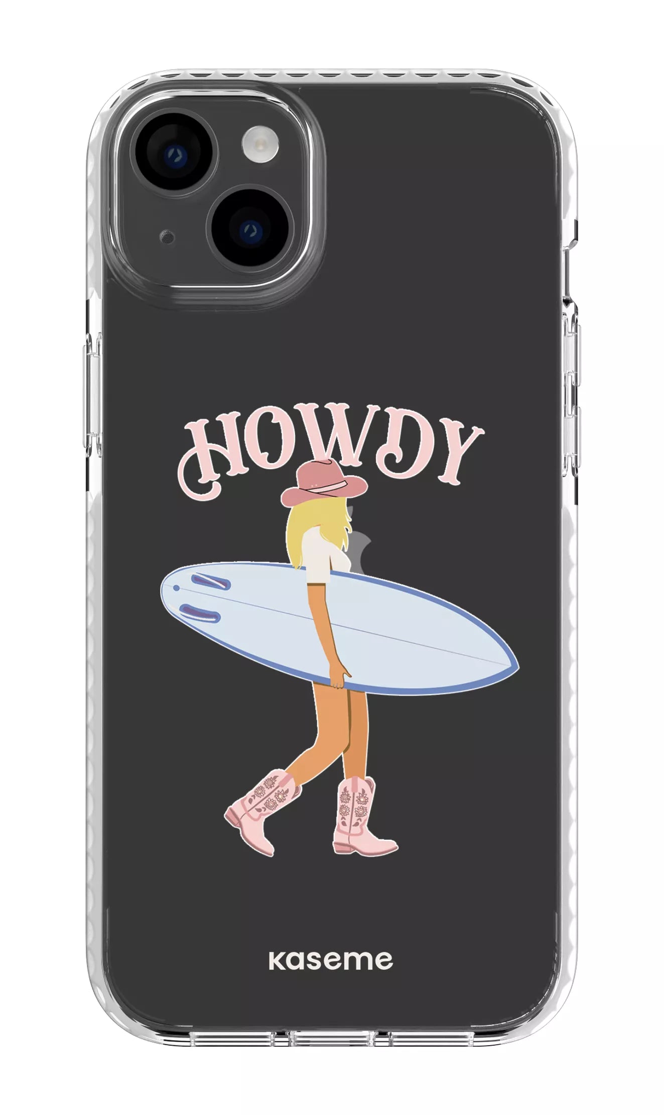 iPhone 14 Plus Clear Case White Westsea Pink Clear Case -