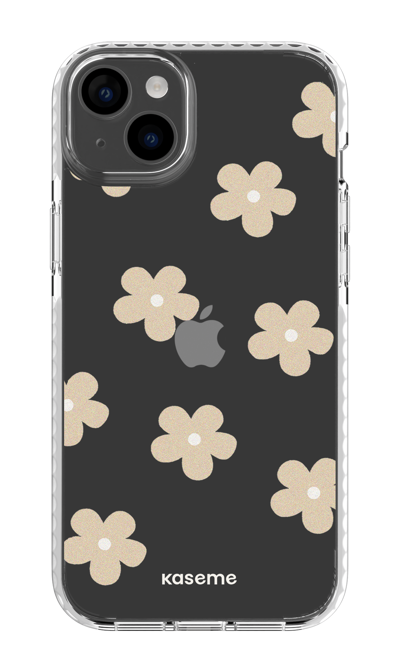 iPhone 14 Plus Clear Case White Woodstock Beige Clear Case -