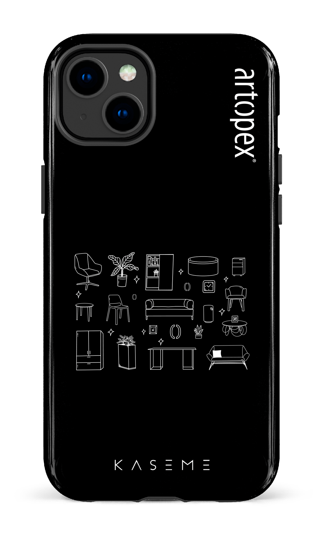 iPhone 14 Plus Tough Gloss L'essentiel noir par Artopex -