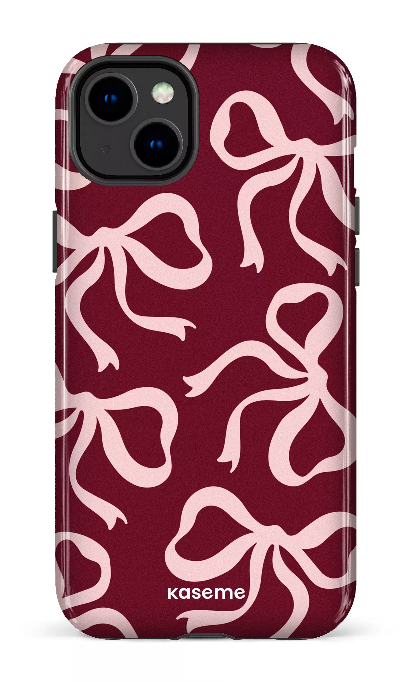 iPhone 14 Plus Tough Gloss Lace Burgundy & Pink -