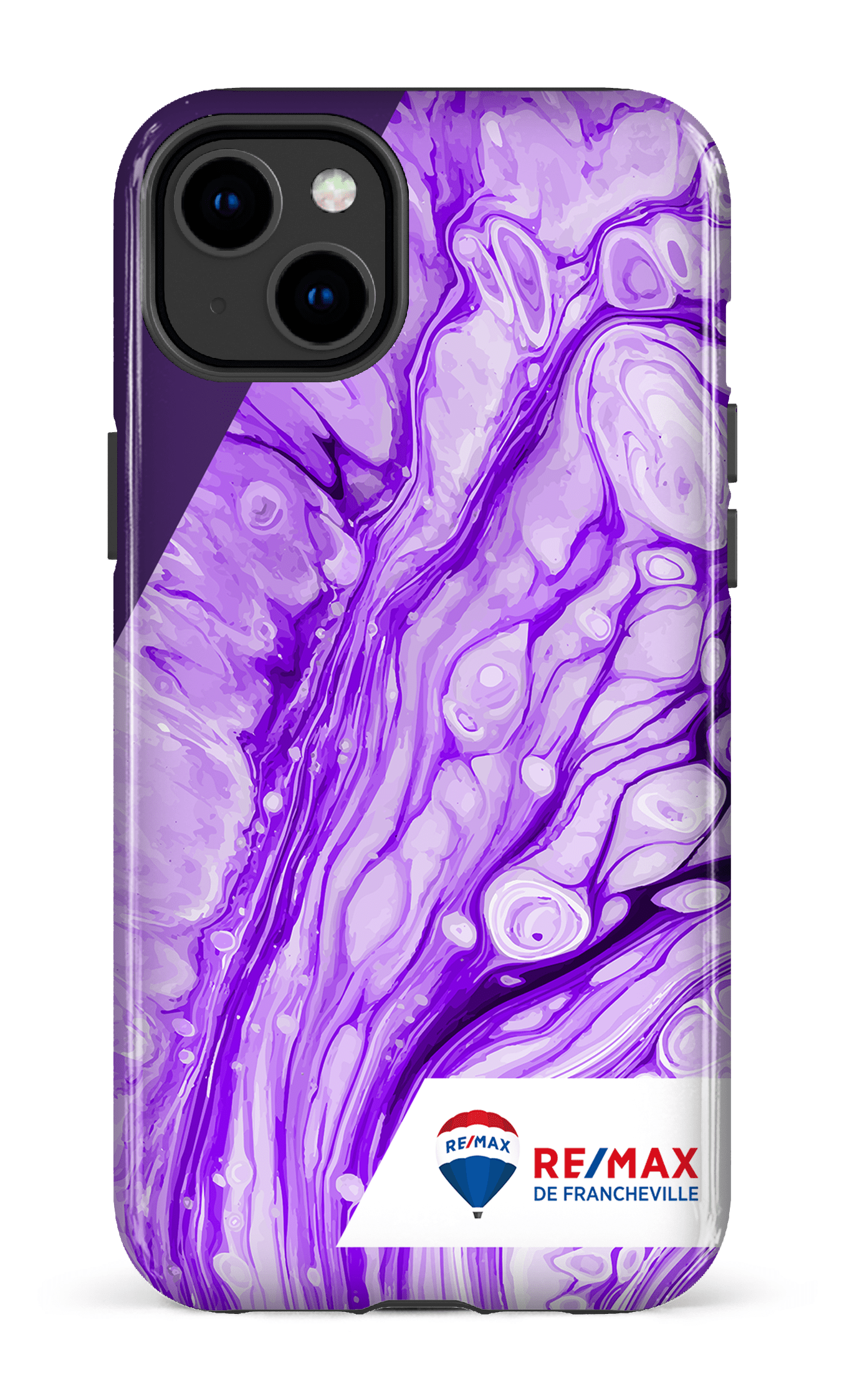 iPhone 14 Plus Tough Gloss Peinture marbrée claire violette de Francheville -