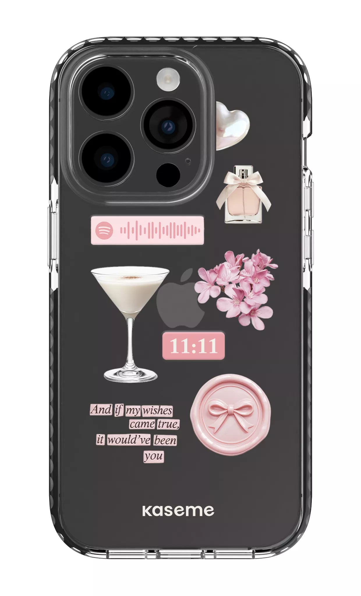 iPhone 14 Pro Clear Case - Black Love Letters Clear Case -