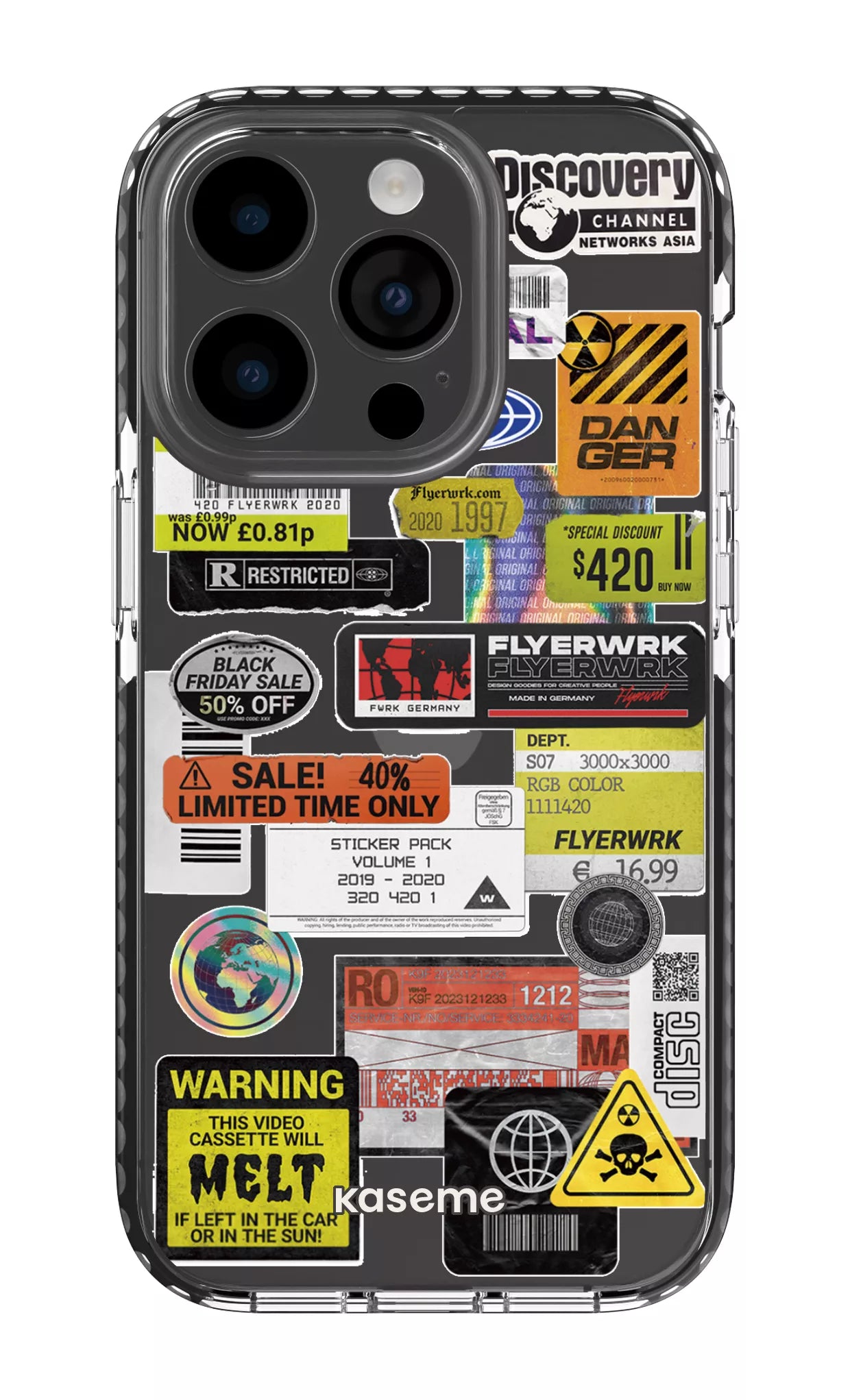 iPhone 14 Pro Clear Case - Black Melt Clear Case -