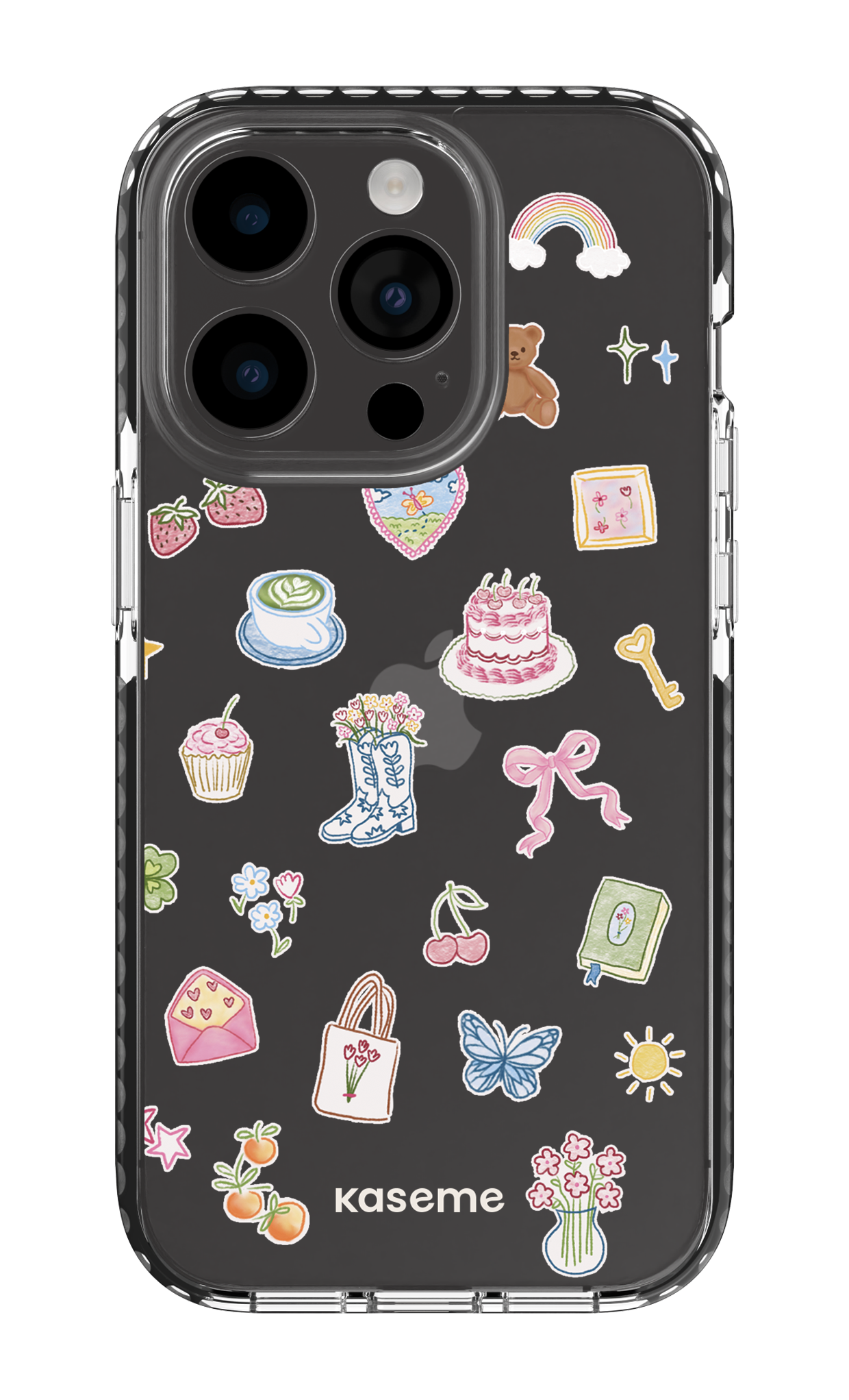 iPhone 14 Pro Clear Case - Black Poetry Clear Case -
