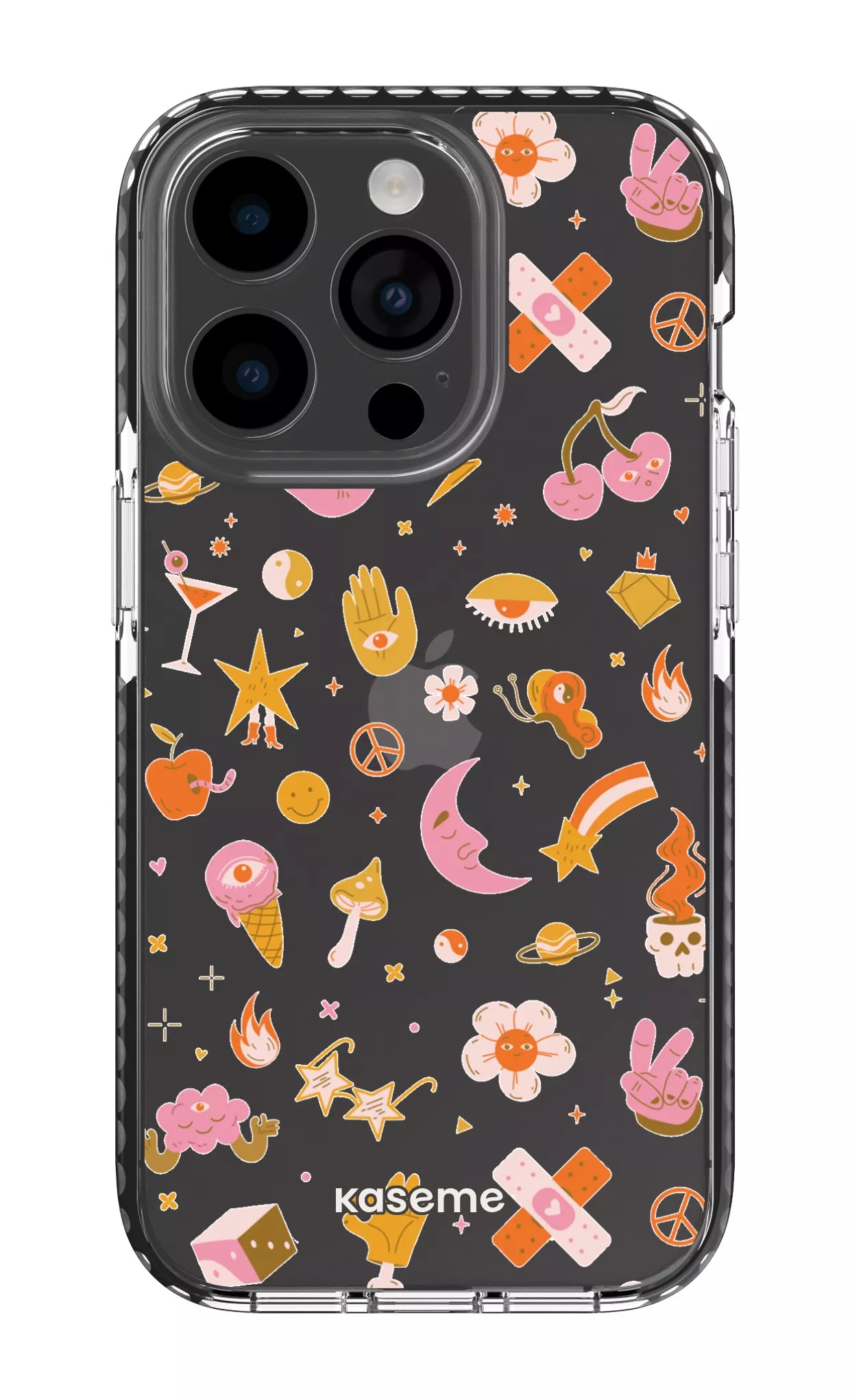 iPhone 14 Pro Clear Case - Black Psycho Clear Case -