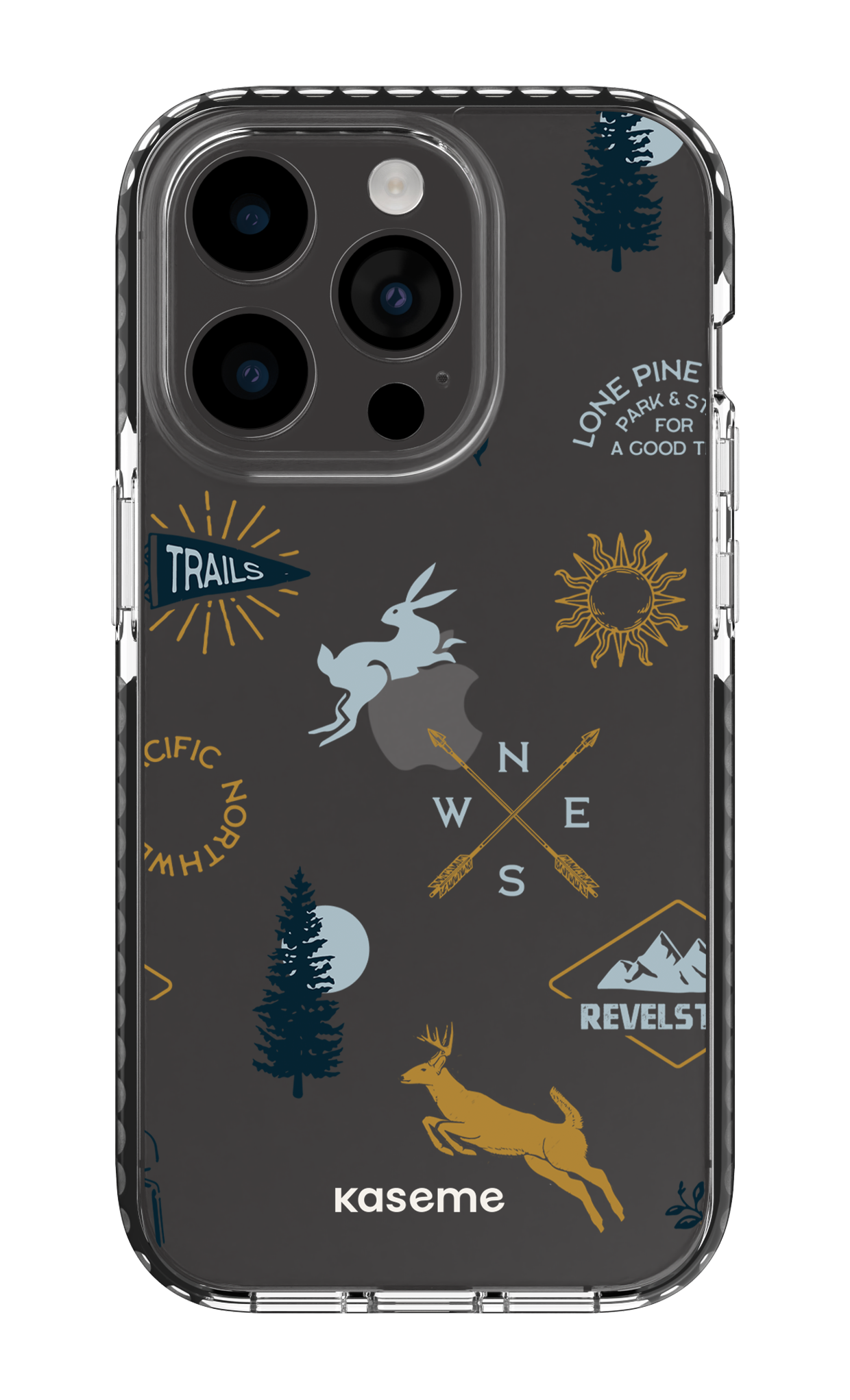 iPhone 14 Pro Clear Case - Black Revelstoke white clear case -