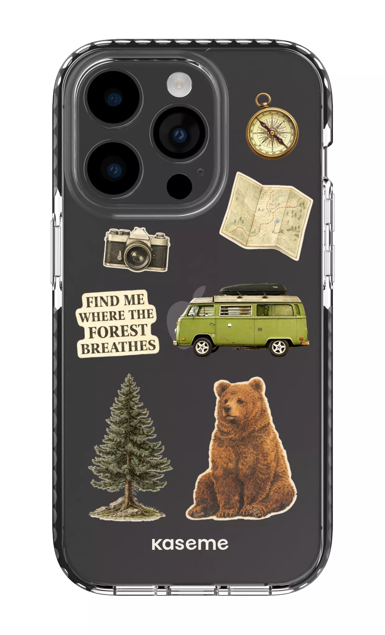 iPhone 14 Pro Clear Case - Black Roamer Clear Case -