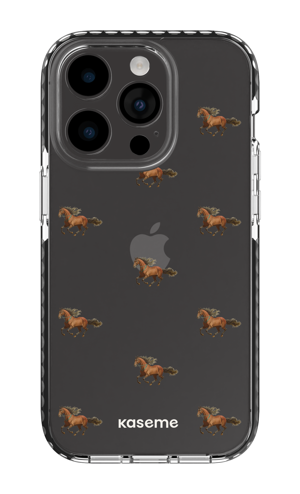 iPhone 14 Pro Clear Case - Black Saddle Clear Case -