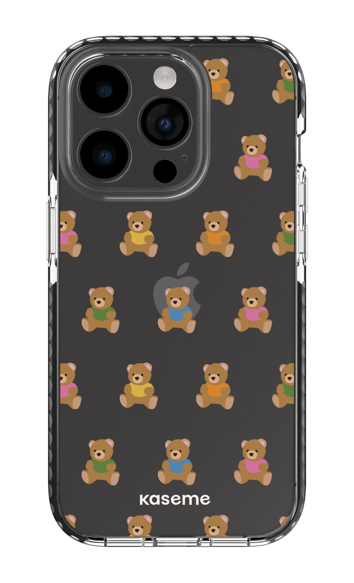 iPhone 14 Pro Clear Case - Black Teddy Clear Case -