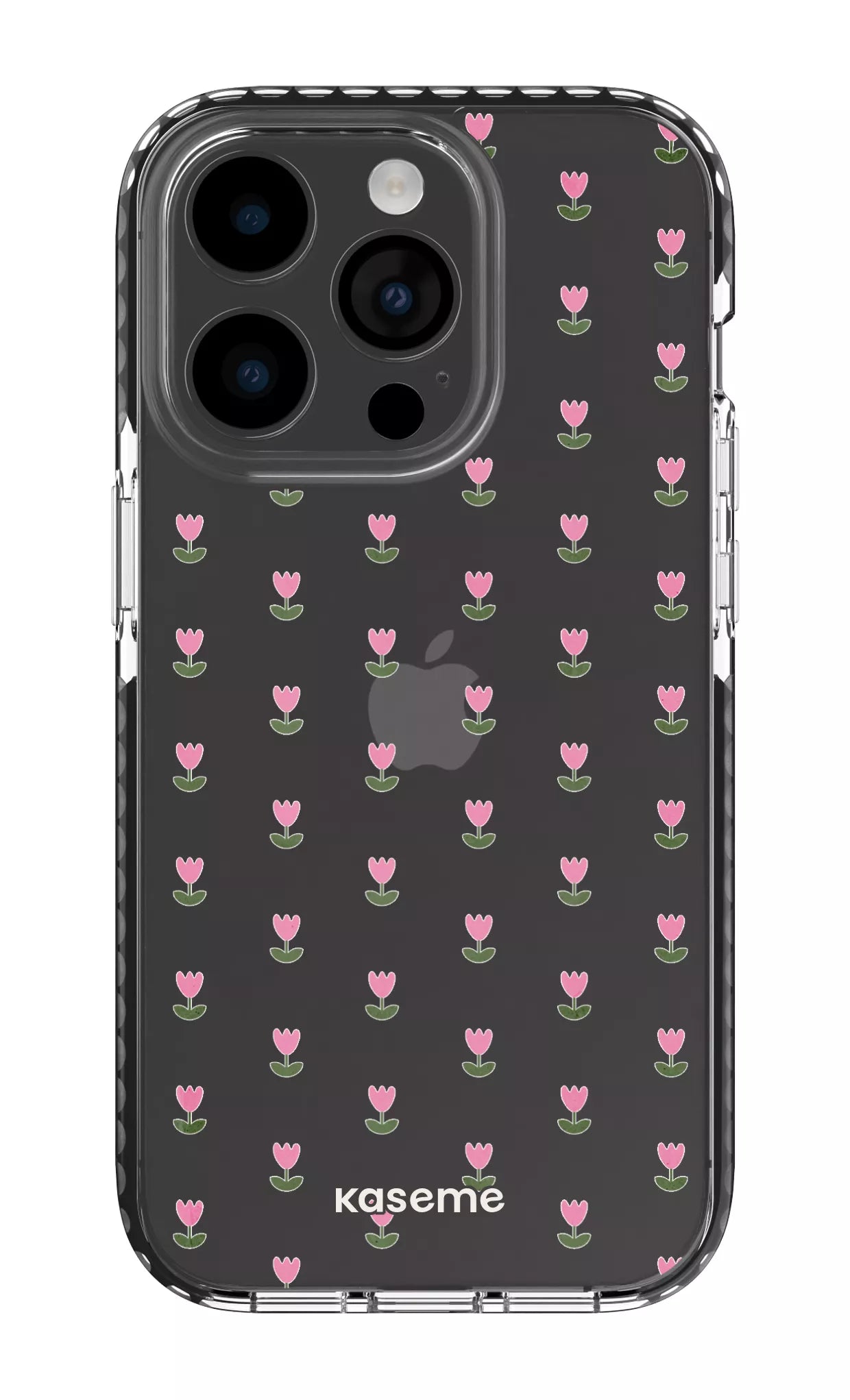 iPhone 14 Pro Clear Case - Black Triumph Pink Clear Case -