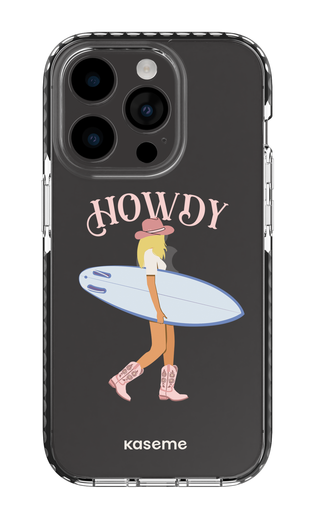 iPhone 14 Pro Clear Case - Black Westsea Pink Clear Case -