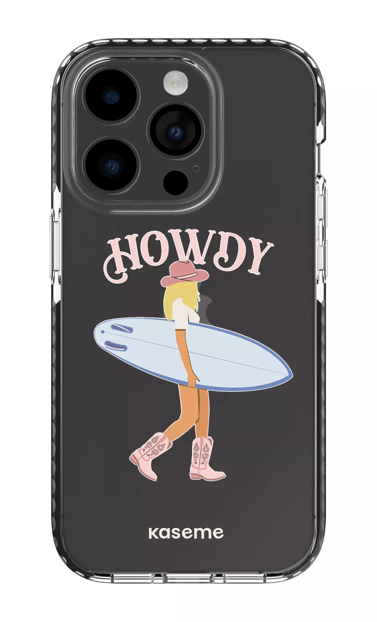 iPhone 14 Pro Clear Case - Black Westsea Pink Clear Case -