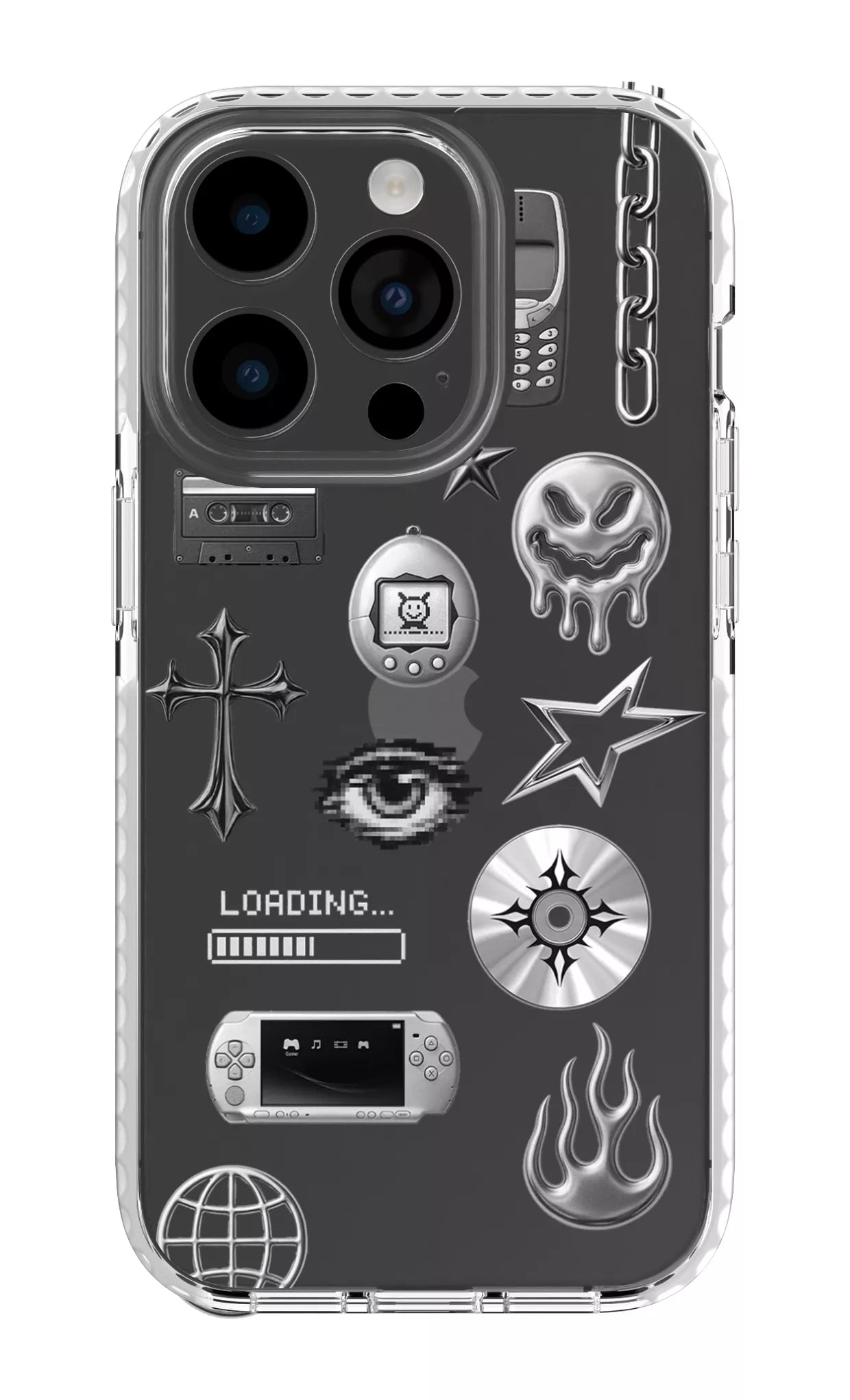 iPhone 14 Pro Clear Case white Chrome Clear Case -
