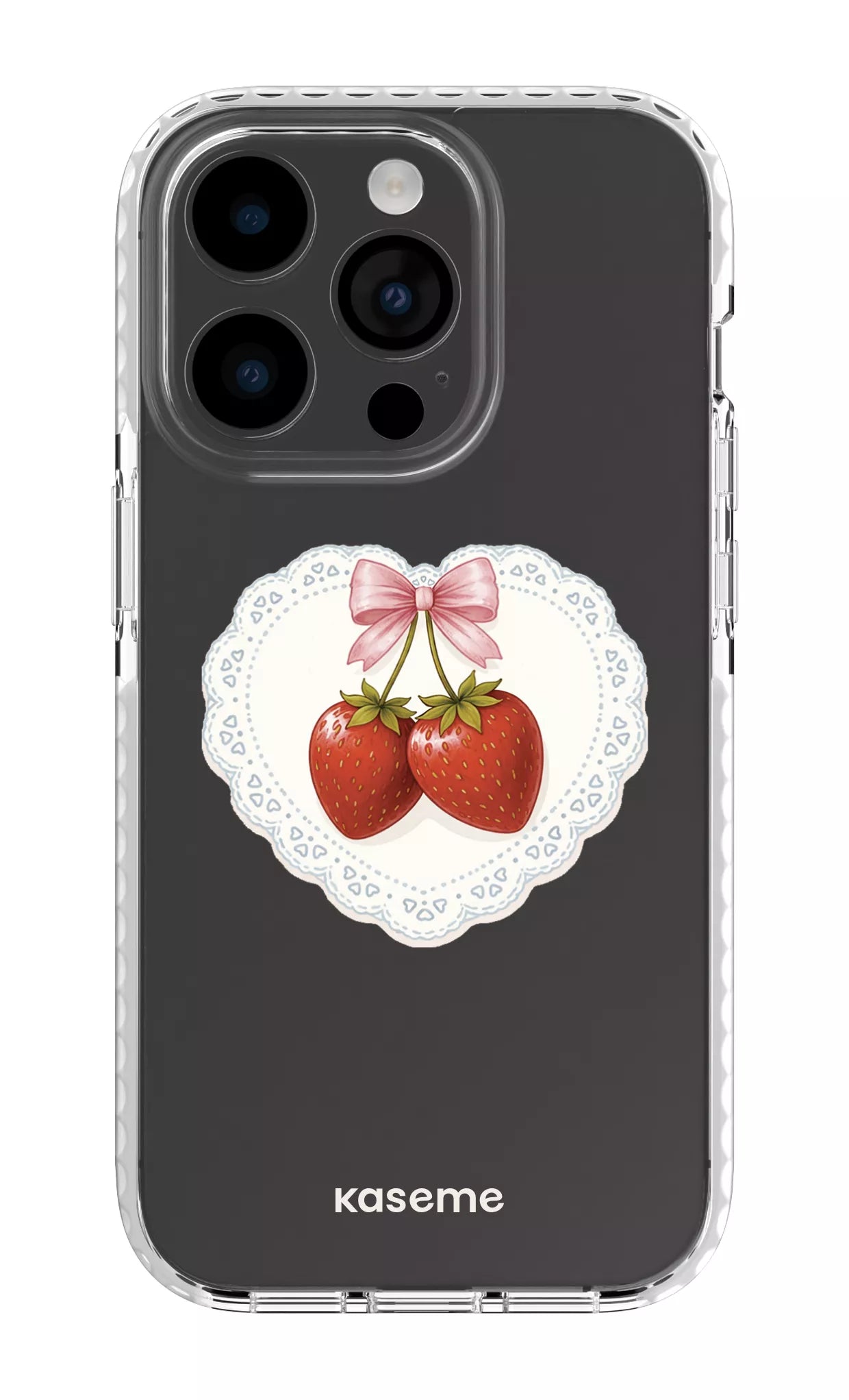 iPhone 14 Pro Clear Case white Fresa Lace Clear Case -