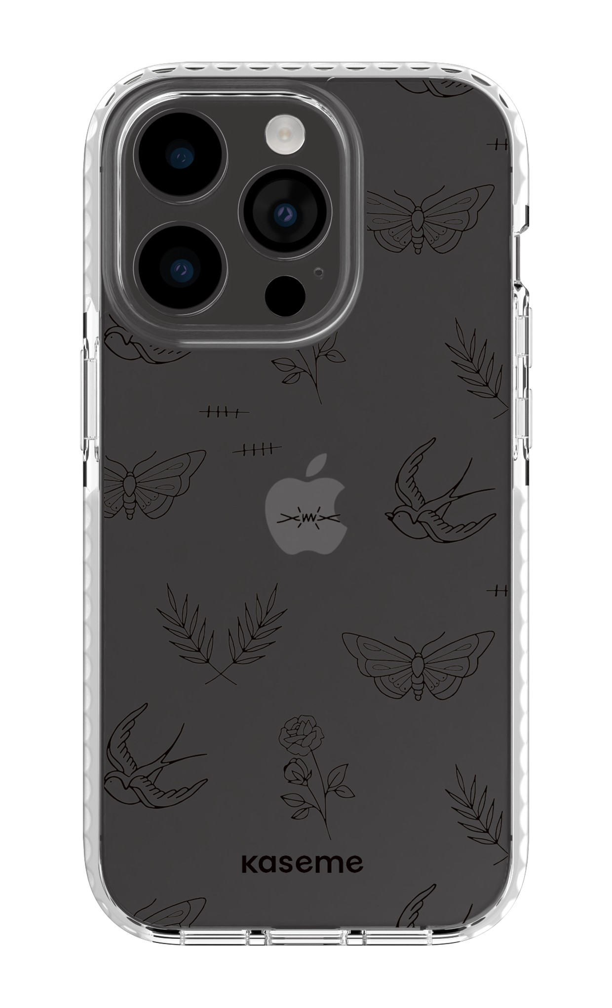 iPhone 14 Pro Clear Case white Ink clear case -