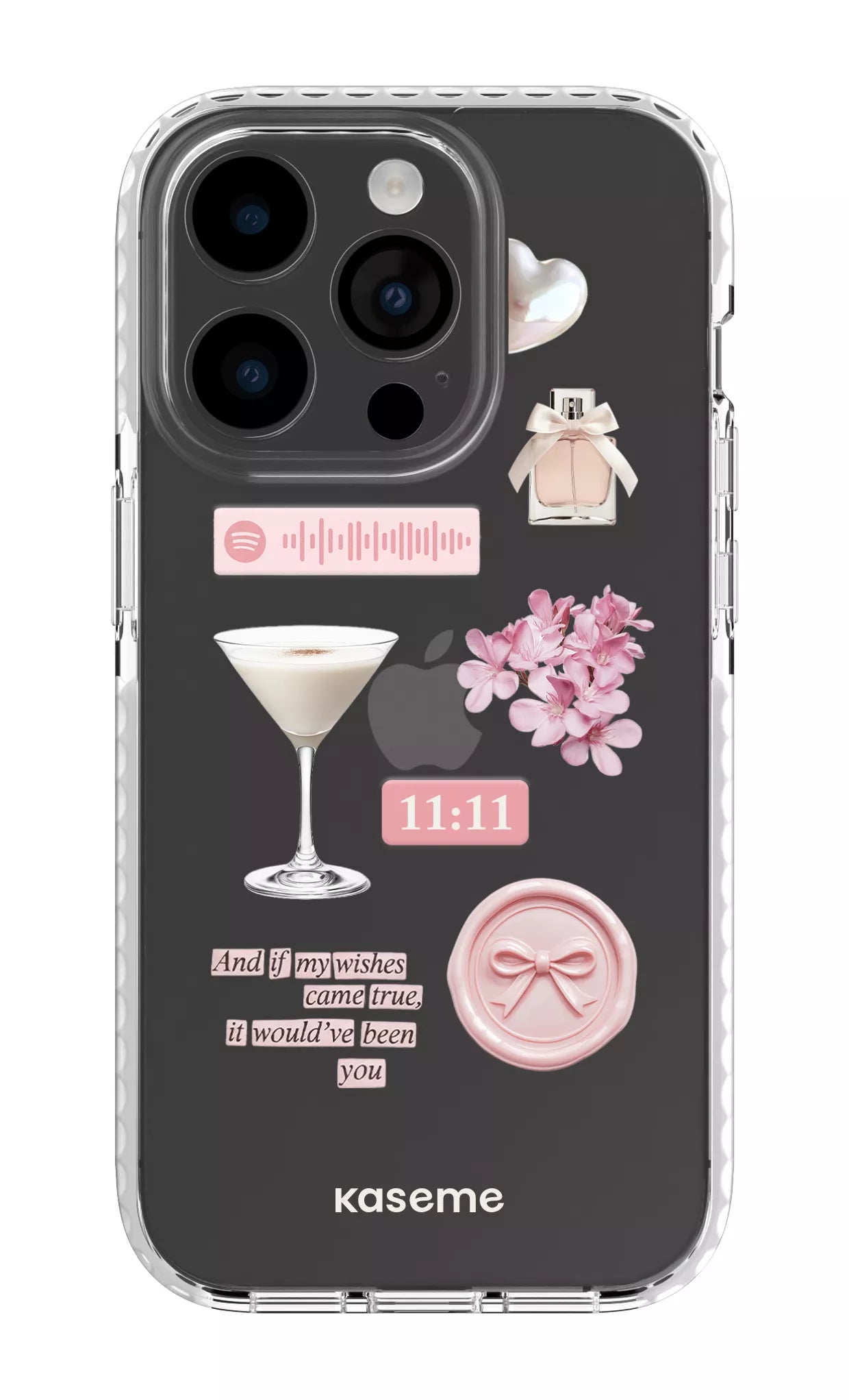 iPhone 14 Pro Clear Case white Love Letters Clear Case -