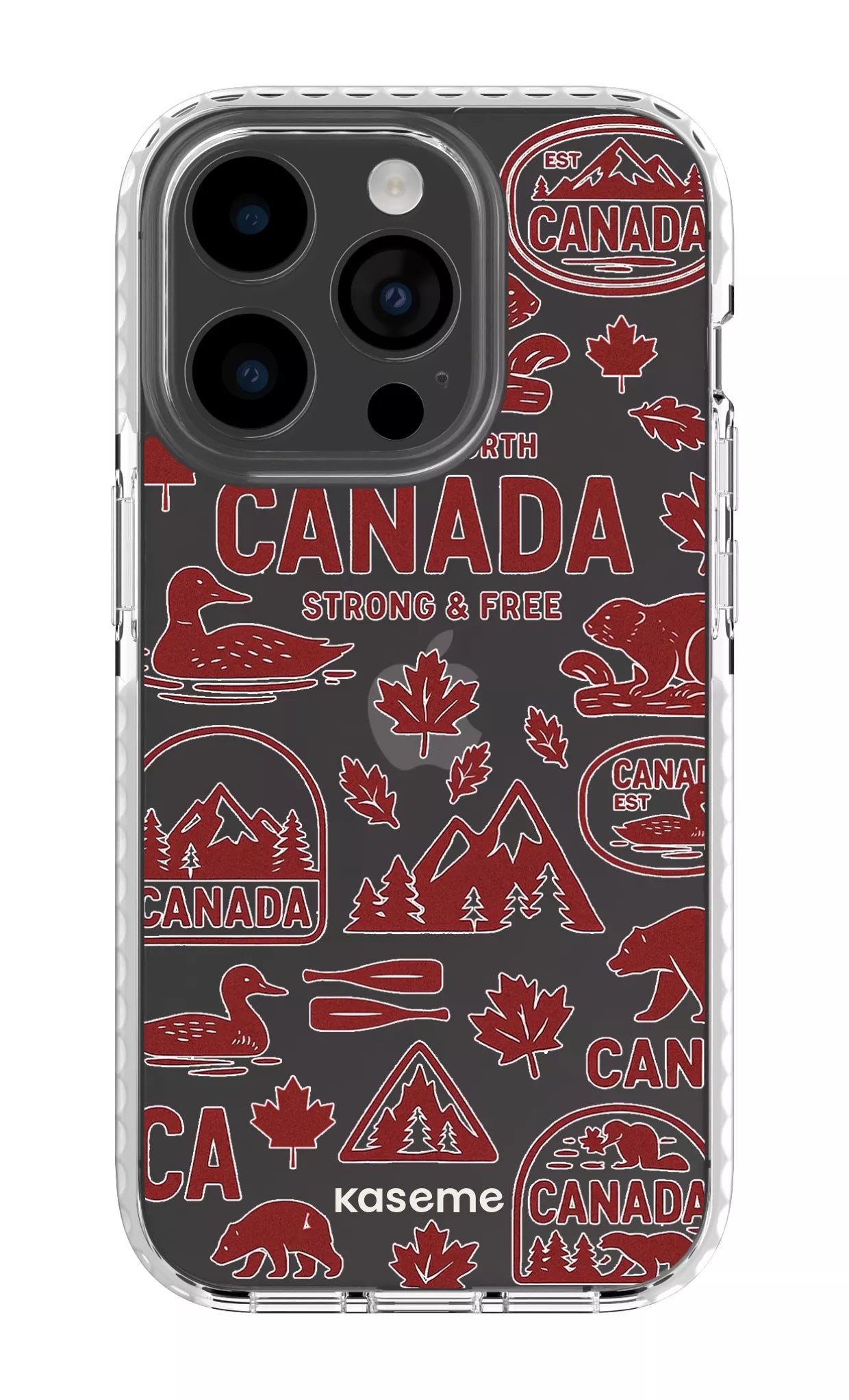 iPhone 14 Pro Clear Case white Oh Canada Clear Case -