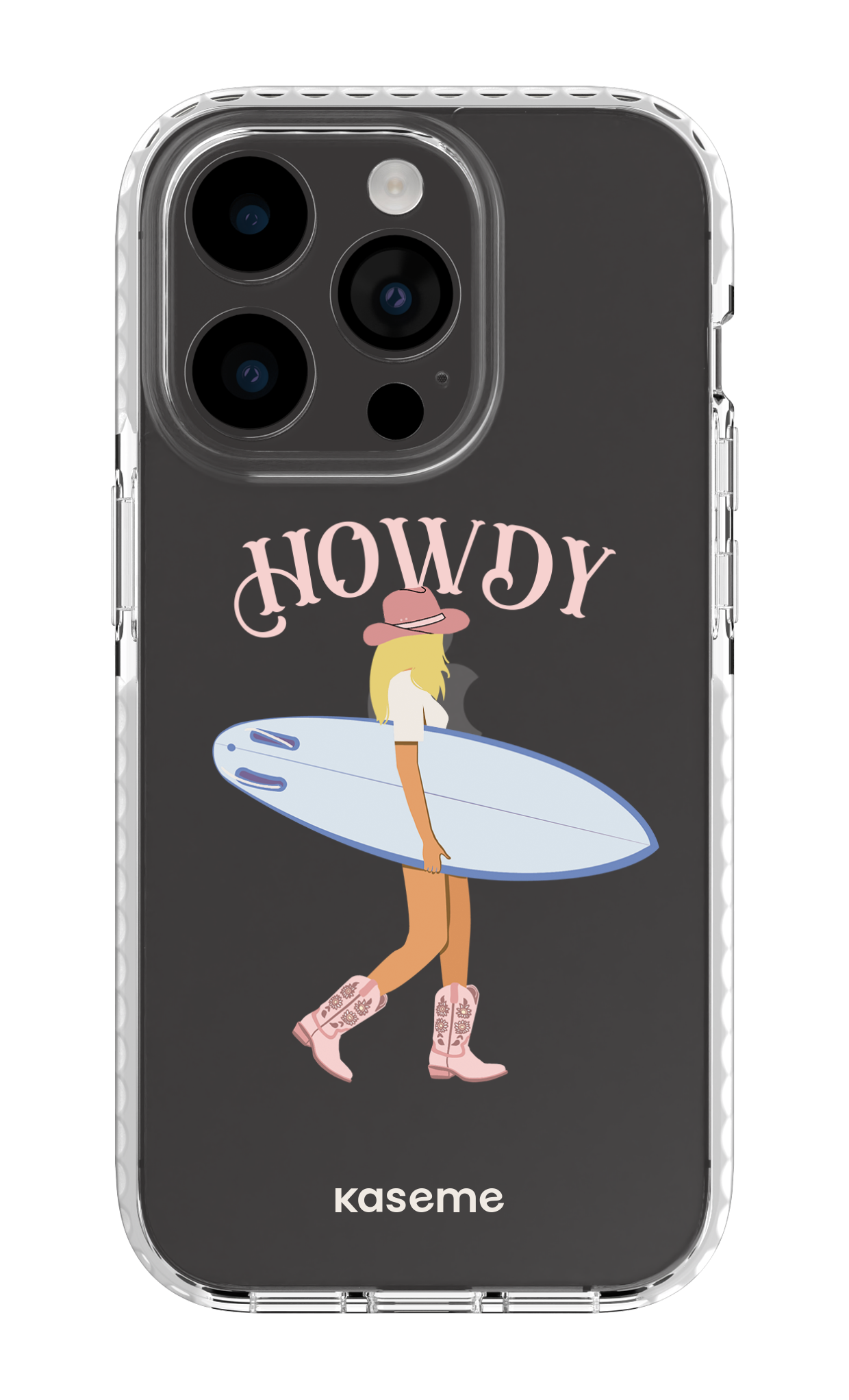 iPhone 14 Pro Clear Case white Westsea Pink Clear Case -