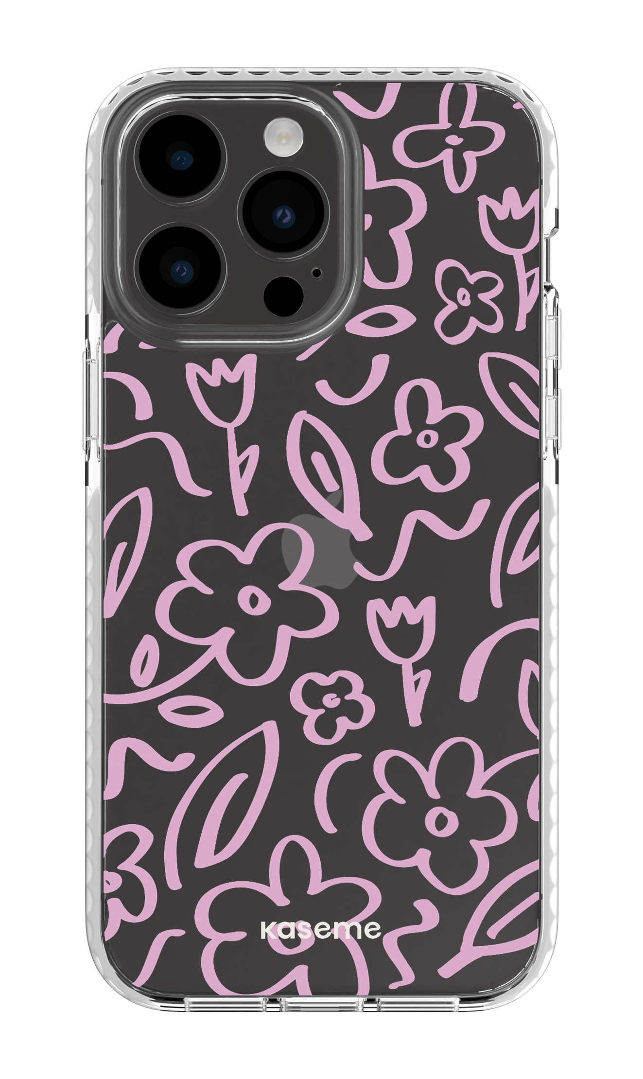 iPhone 14 Pro Max Clear Case White Brooklyn pink clear case -
