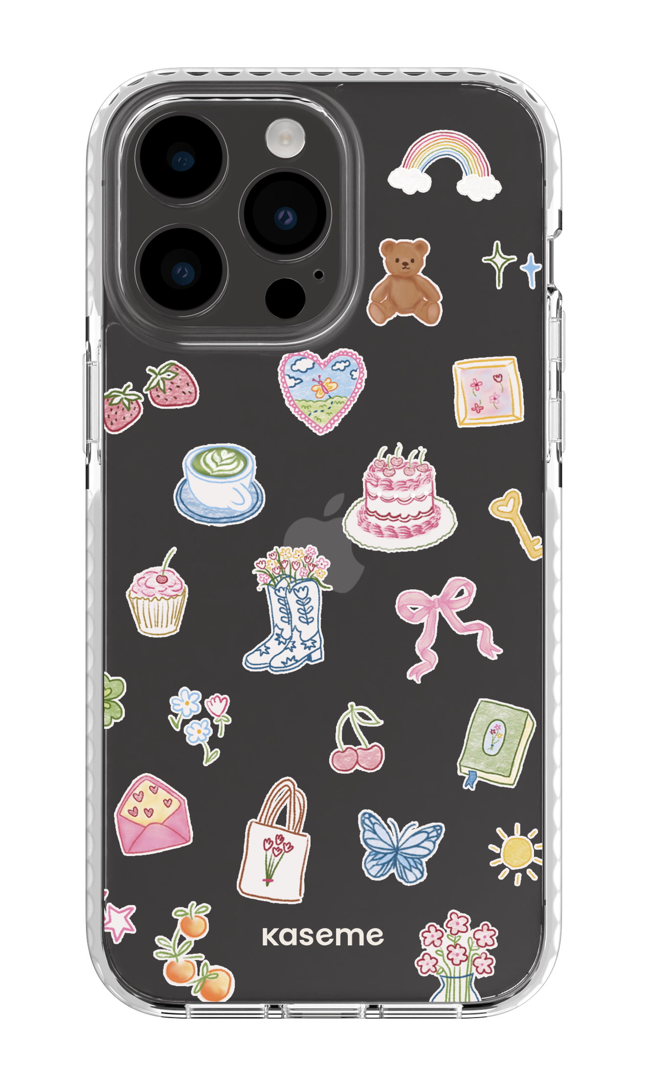 iPhone 14 Pro Max Clear Case White Poetry Clear Case -
