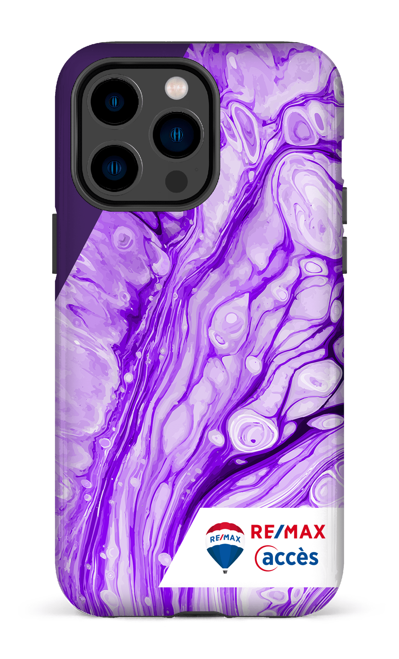 iPhone 14 Pro Max Tough Peinture marbrée claire violette -