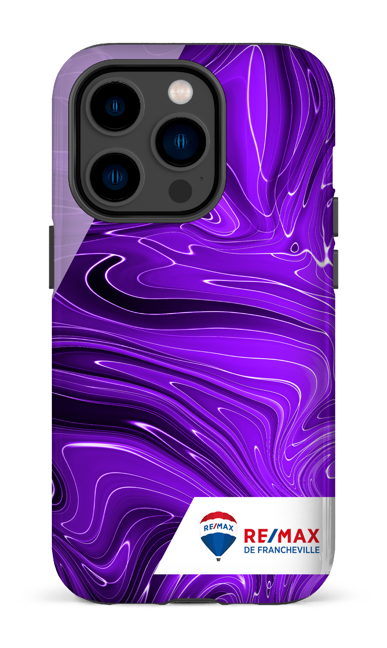 iPhone 14 Pro Tough Peinture marbrée sombre violette de Francheville -