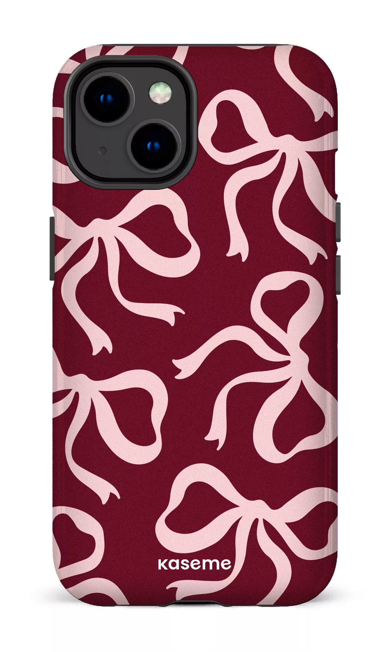 iPhone 14 Tough Gloss Lace Burgundy & Pink -