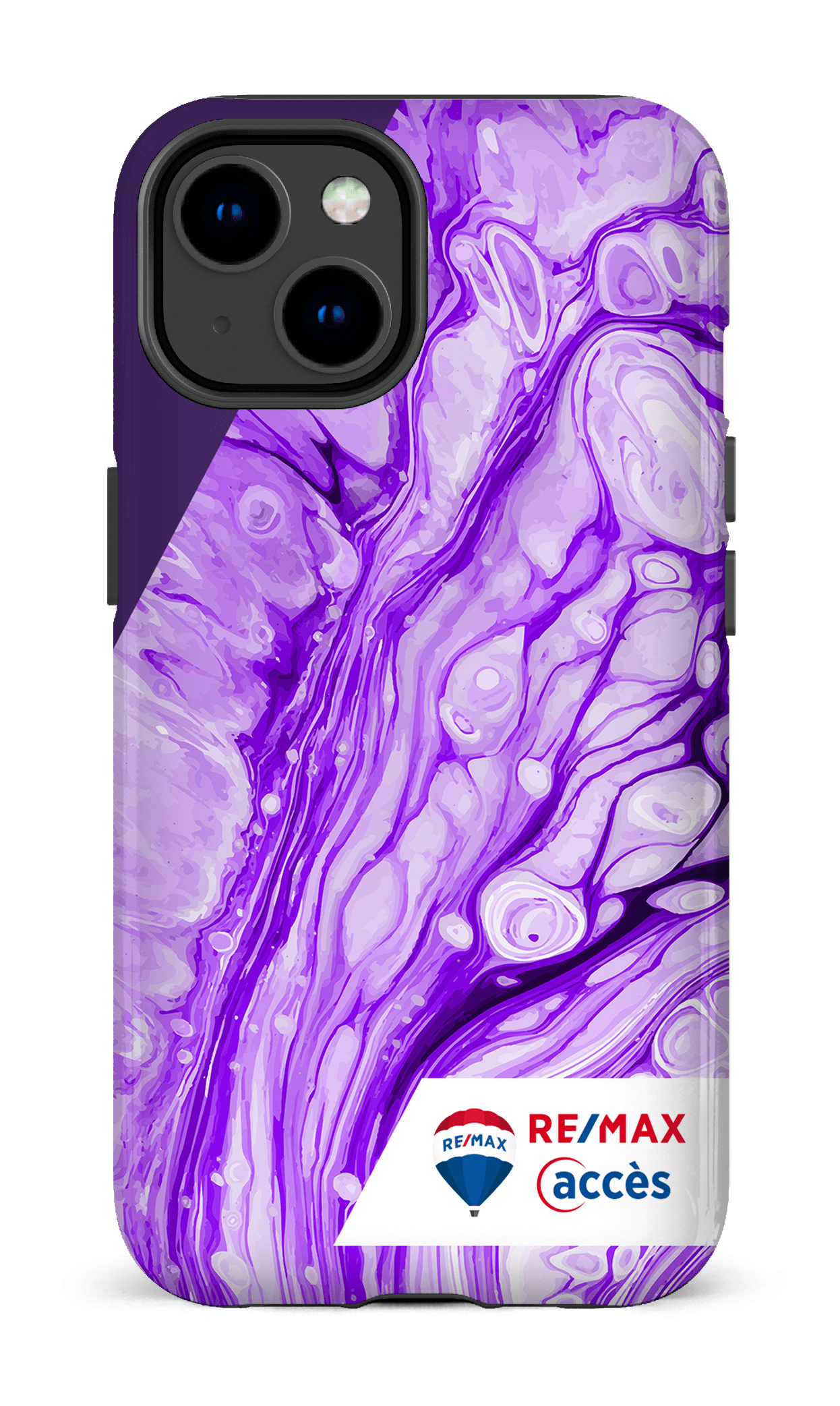 iPhone 14 Tough Gloss Peinture marbrée claire violette -