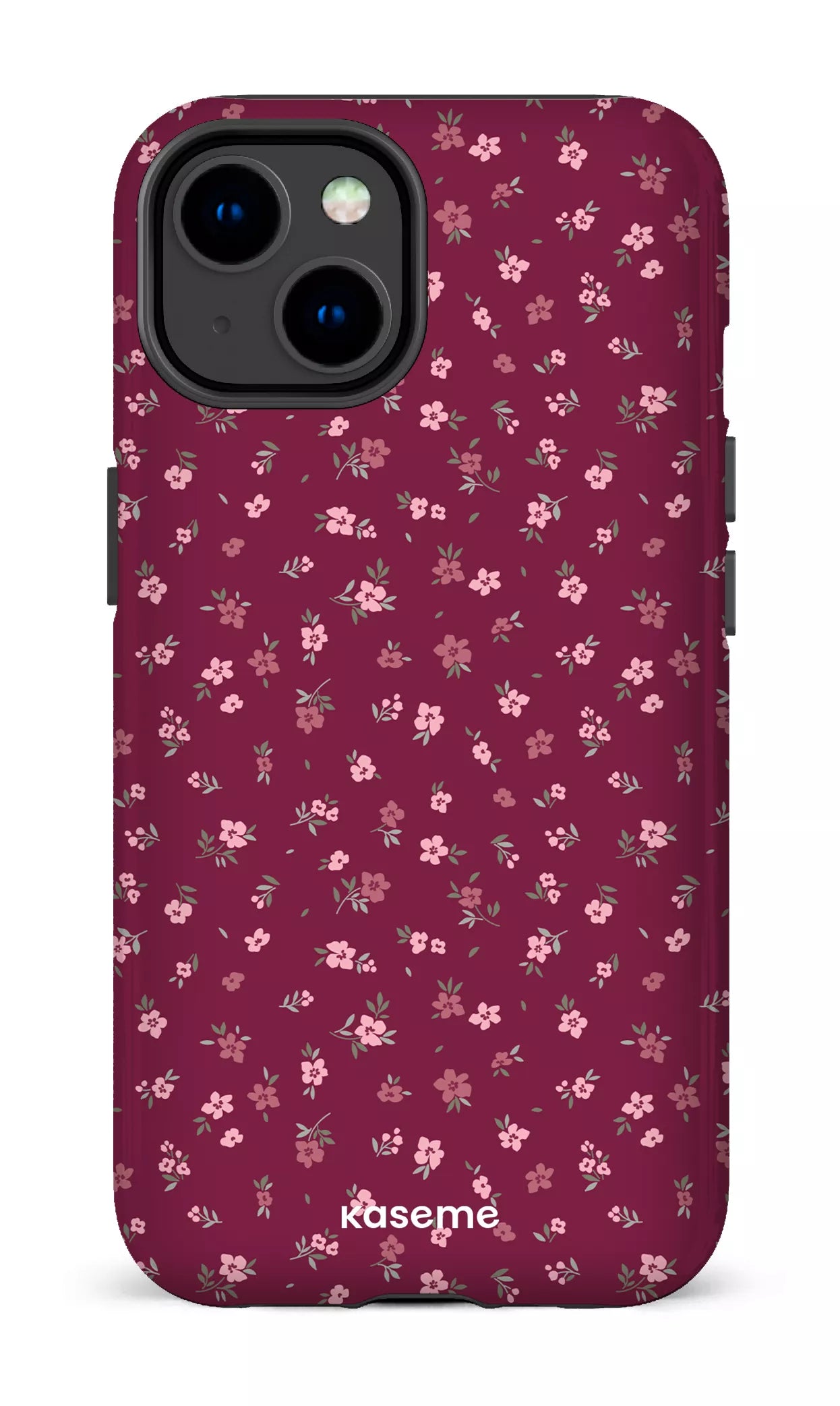 iPhone 14 Tough Gloss Porcelain Blossom Burgundy -