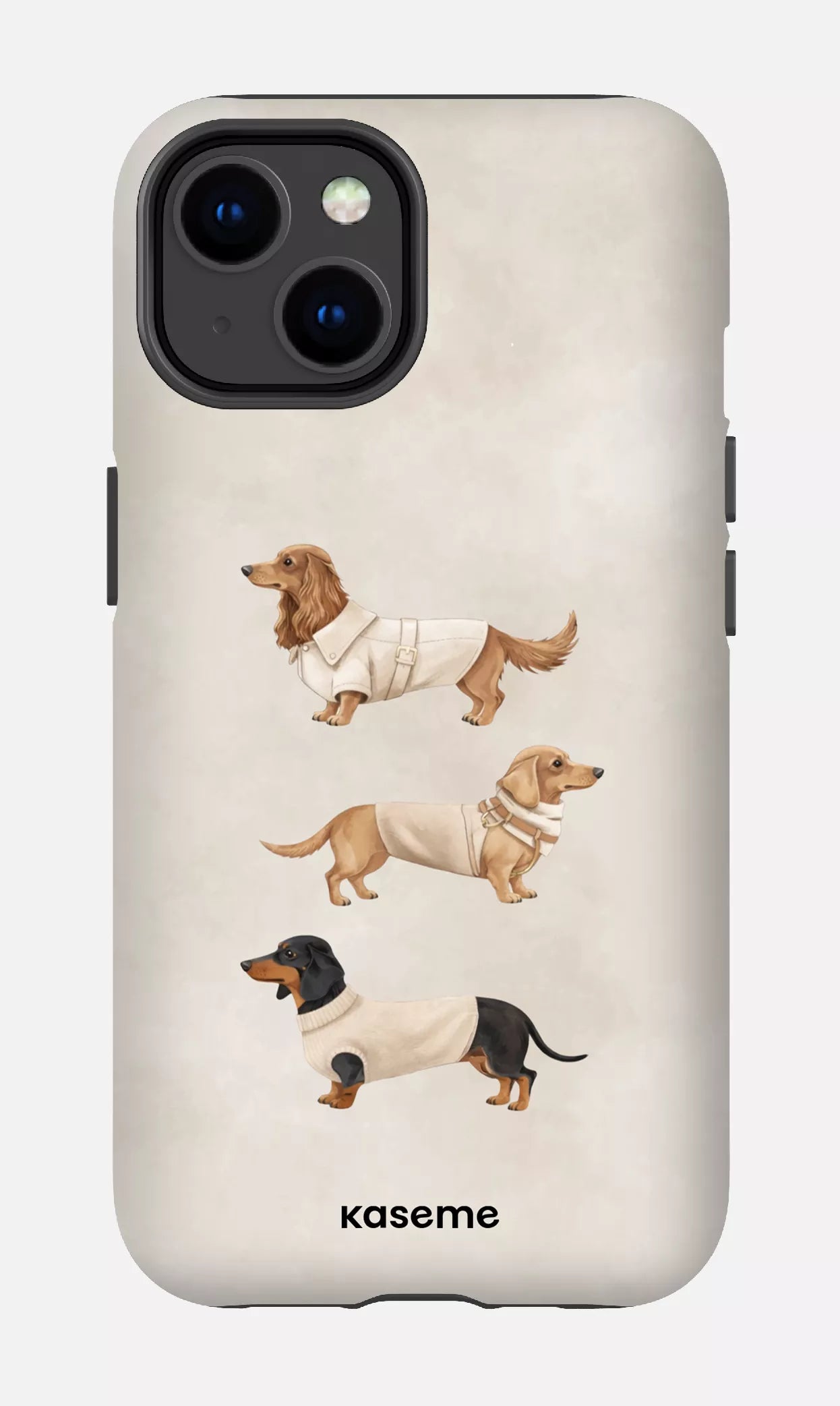 iPhone 14 Tough Matte Doxies Club Beige -