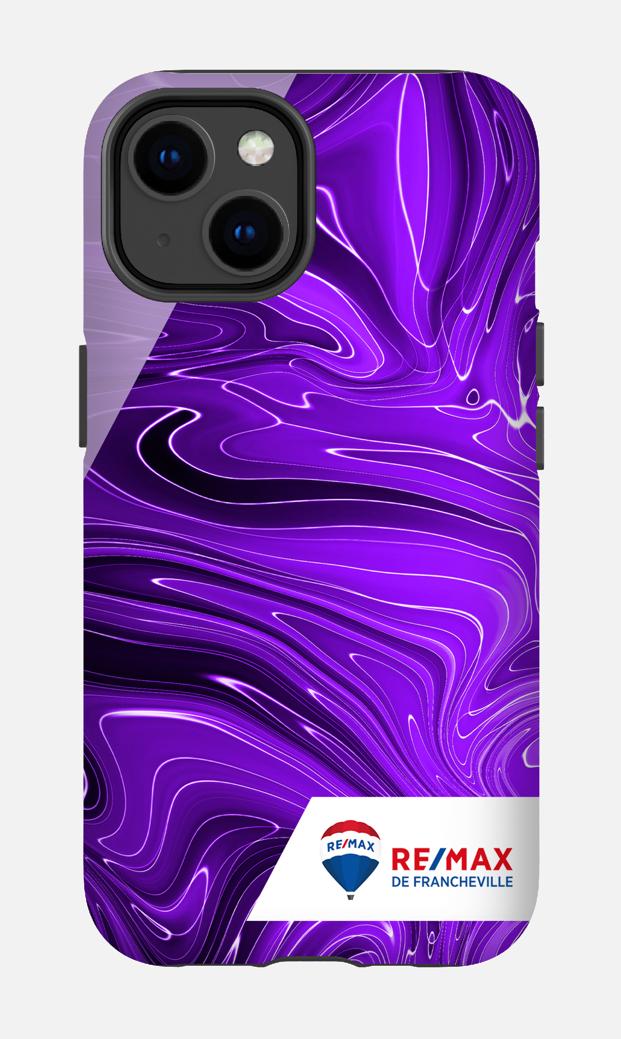 iPhone 14 Tough Matte Peinture marbrée sombre violette de Francheville -