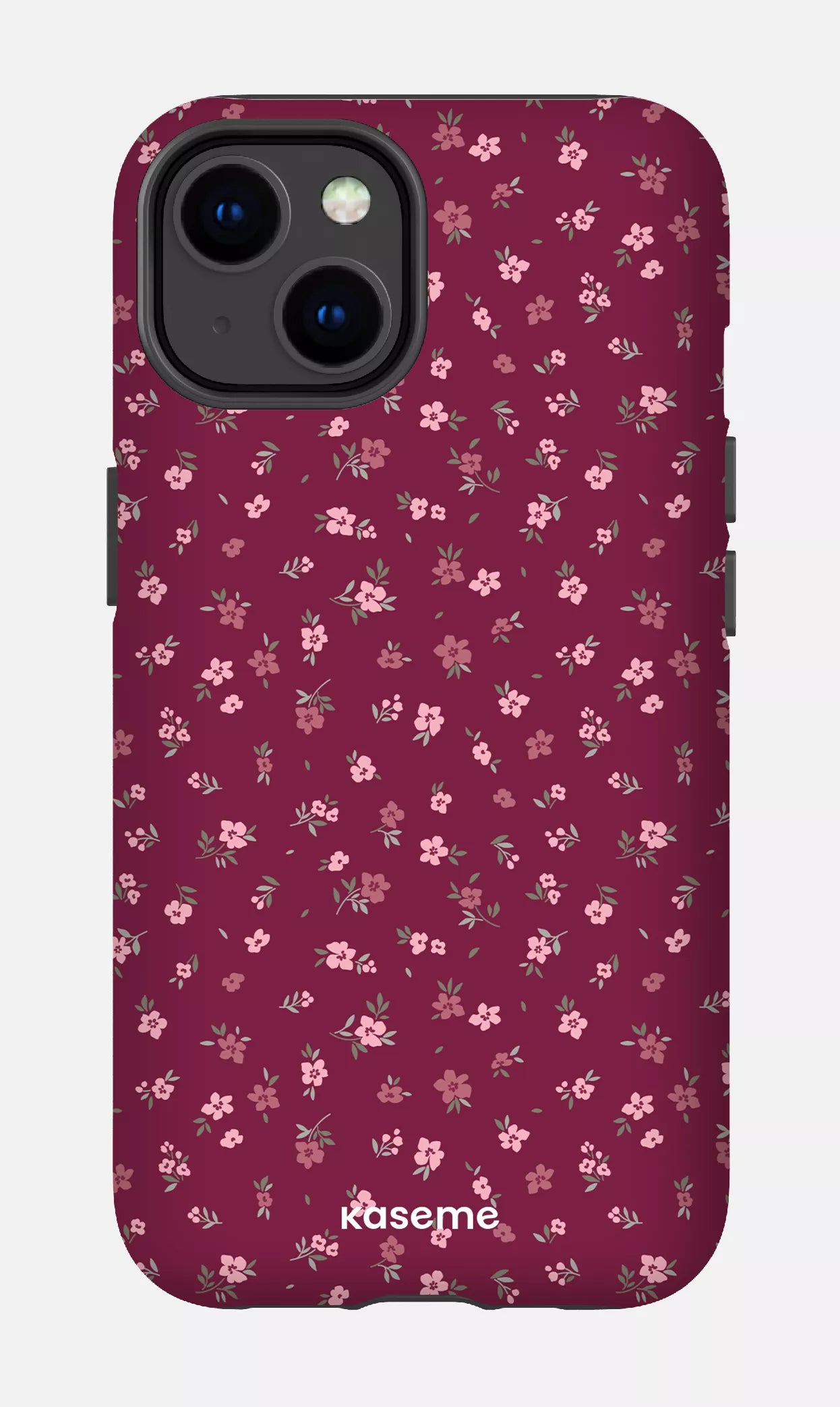 iPhone 14 Tough Matte Porcelain Blossom Burgundy -