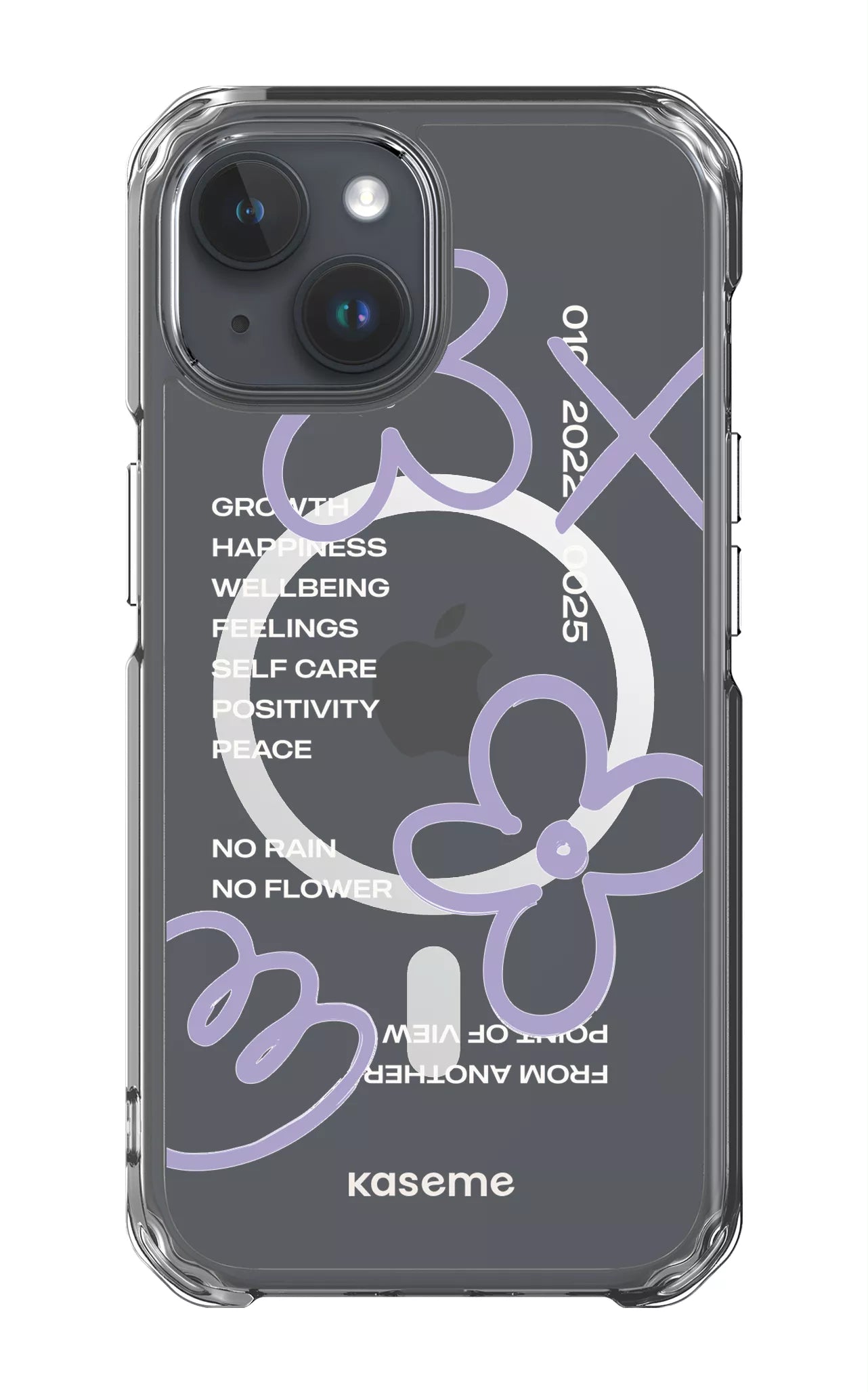 iPhone 15 Clear Case - Magsafe Feelings purple Clear Case -
