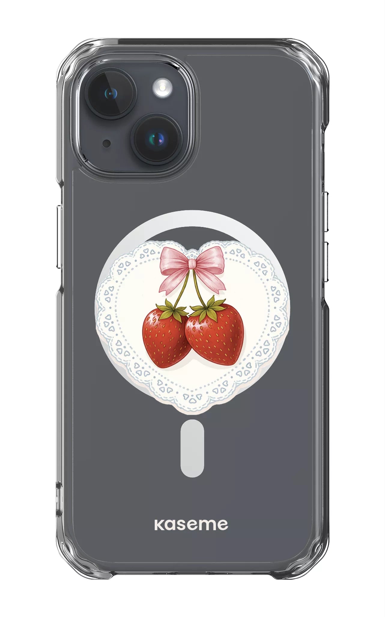 iPhone 15 Clear Case - Magsafe Fresa Lace Clear Case -