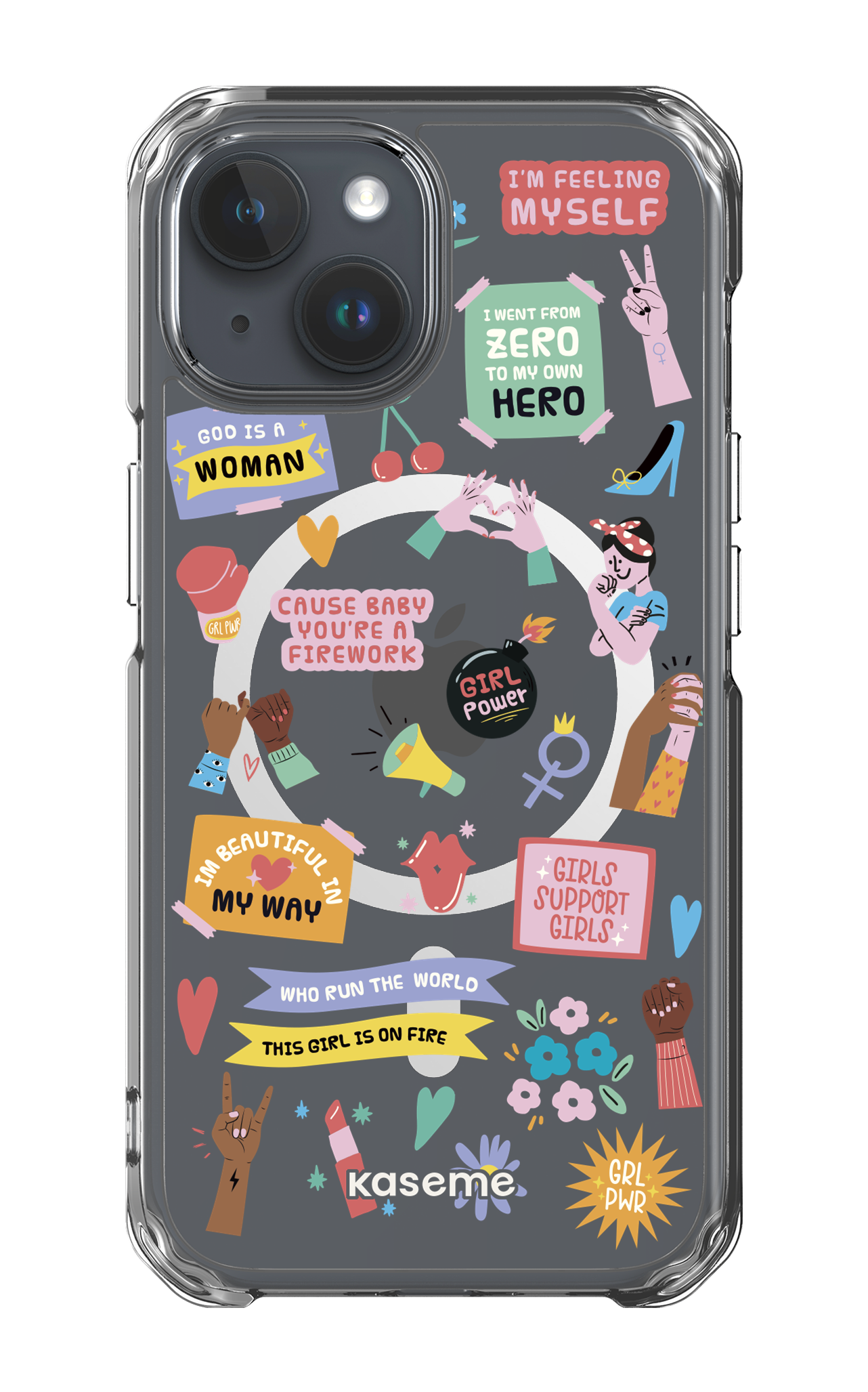 iPhone 15 Clear Case - Magsafe Girl Boss Clear Case -