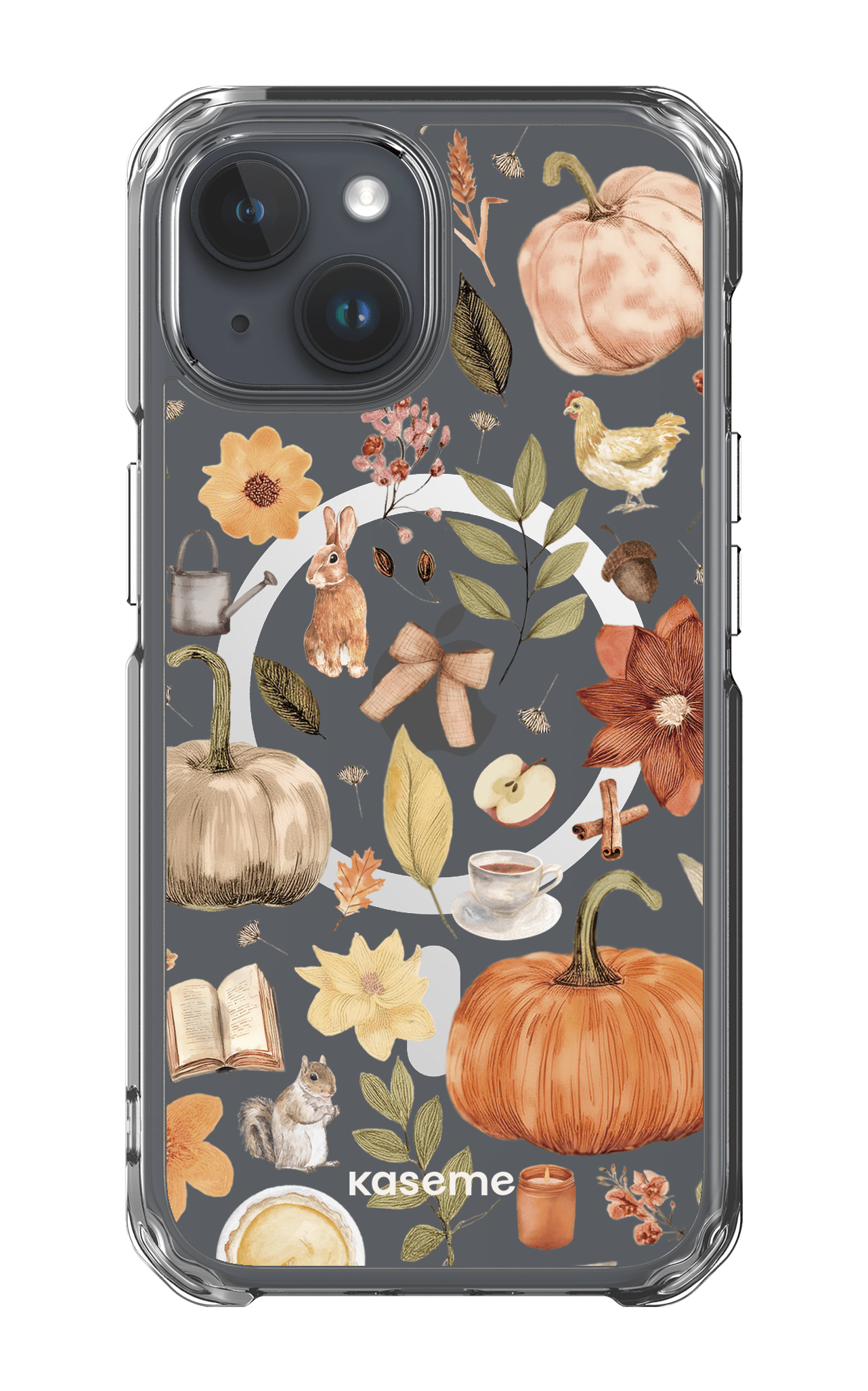 iPhone 15 Clear Case - Magsafe Harvest Hues Clear Case -