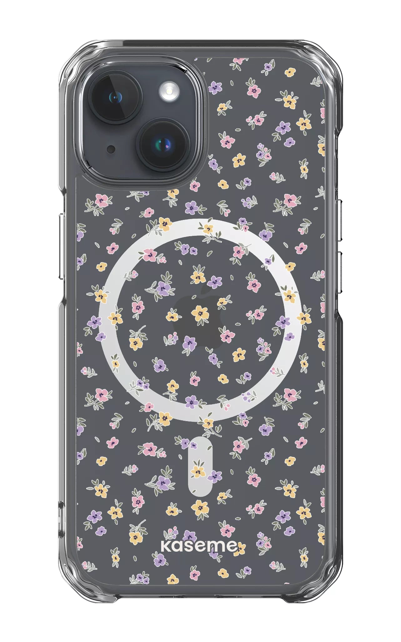 iPhone 15 Clear Case - Magsafe Porcelain Blossom Clear Case -